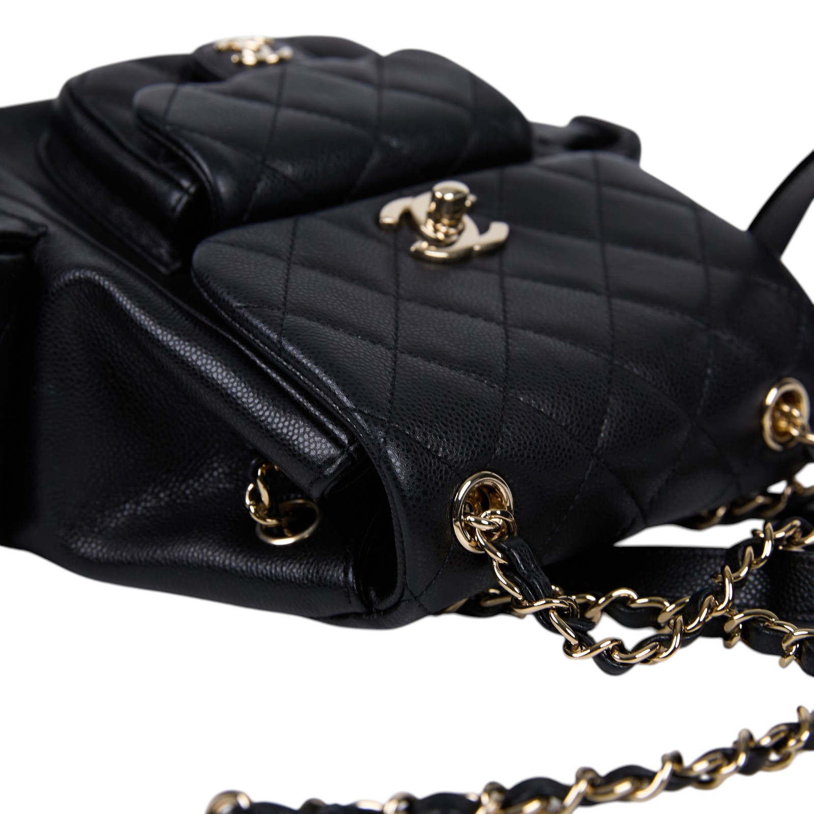 香奈兒 CHANEL 小型 後背包 AS4399 黑銀荔枝牛DUMA後背包 原廠盒子/防塵袋