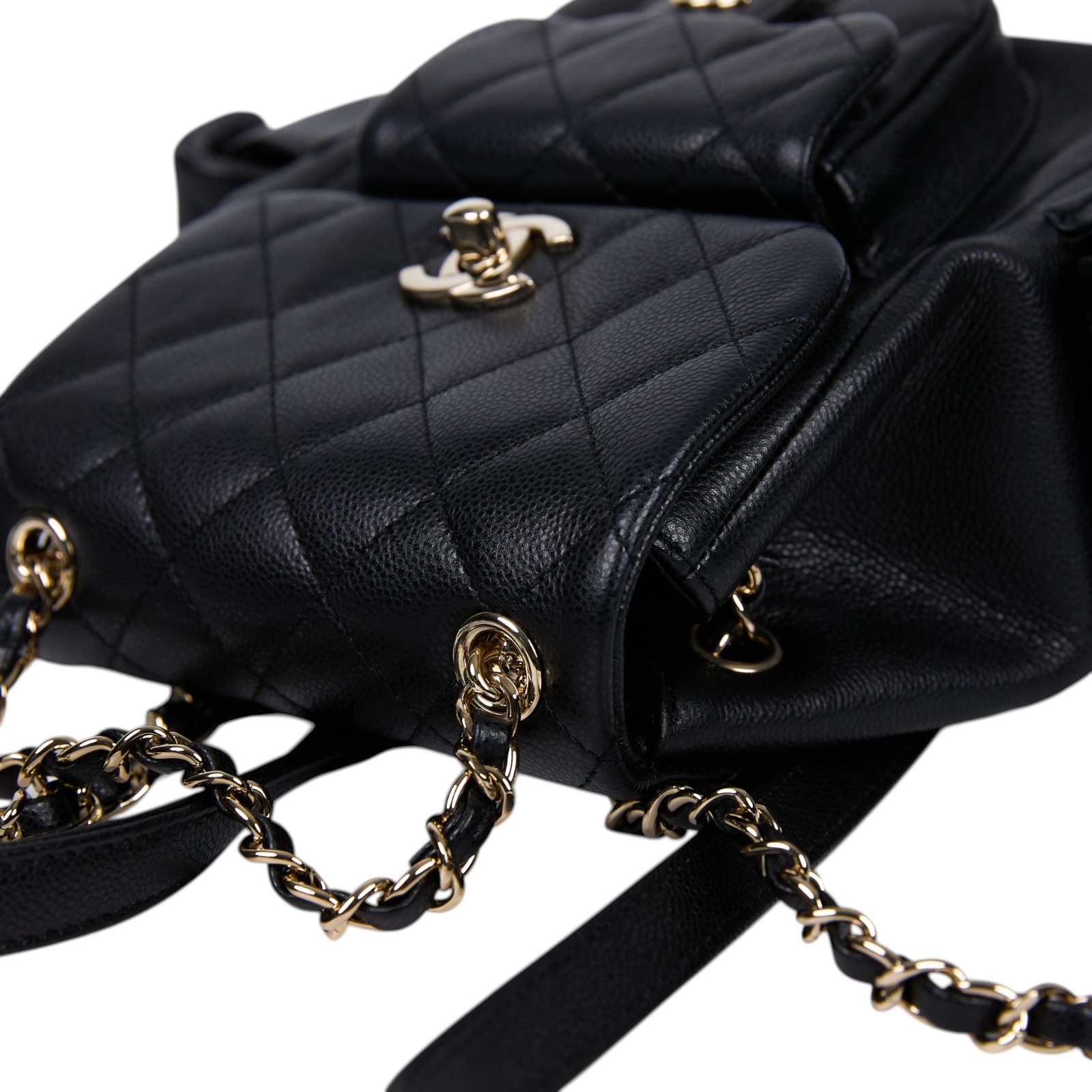 香奈兒 CHANEL 小型 後背包 AS4399 黑銀荔枝牛DUMA後背包 原廠盒子/防塵袋