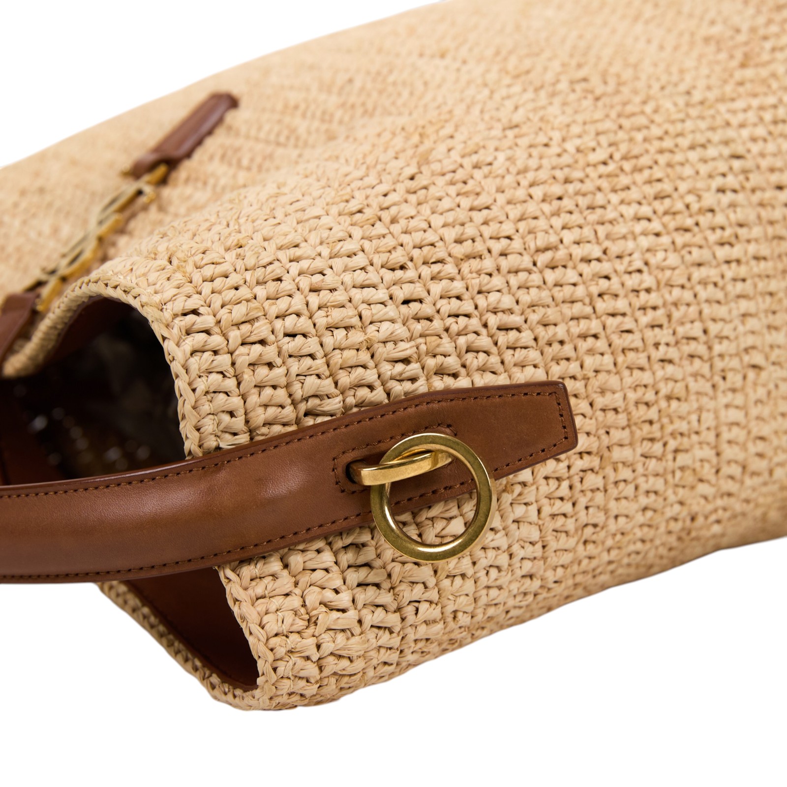 聖羅蘭 YSL SAINT LAURENT le 37 亮面皮革手袋 773991GAAEC 草編手提包 防塵袋/背帶/內袋