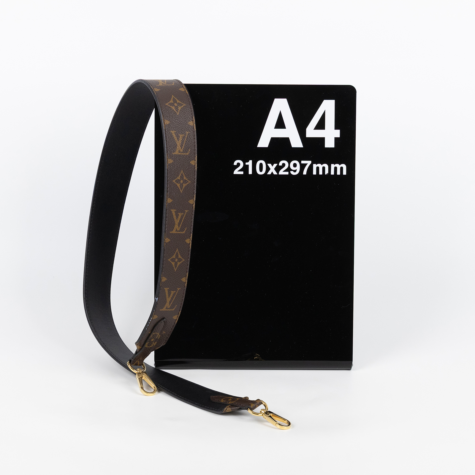 路易威登 LOUIS VUITTON Monogram 肩背帶 黑色 J02288 原花背帶 購買證明影本