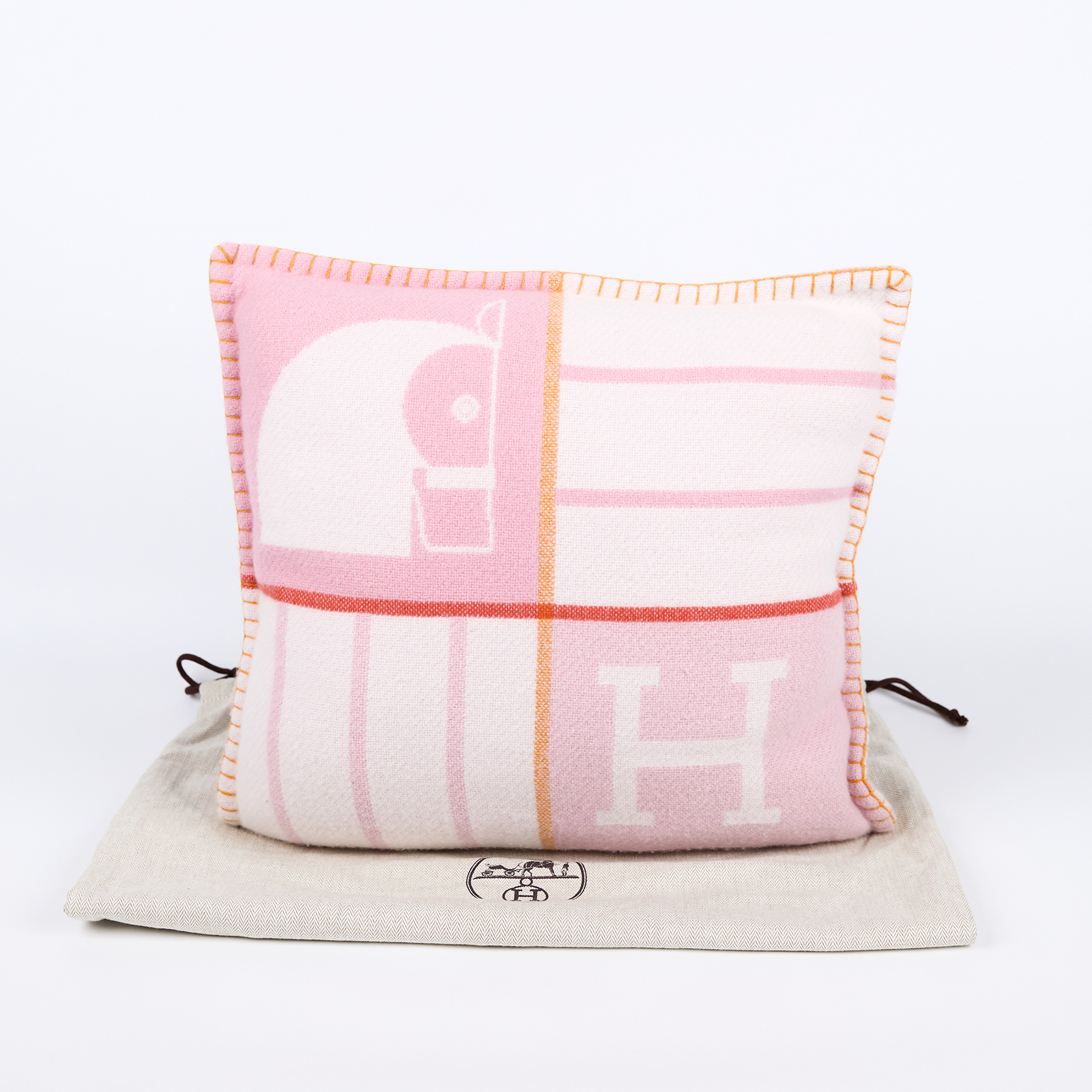 愛馬仕 Hermes Animaux Blocks 抱枕 石英粉 H104353Mv01  粉Animaux Blocks抱枕 防塵袋