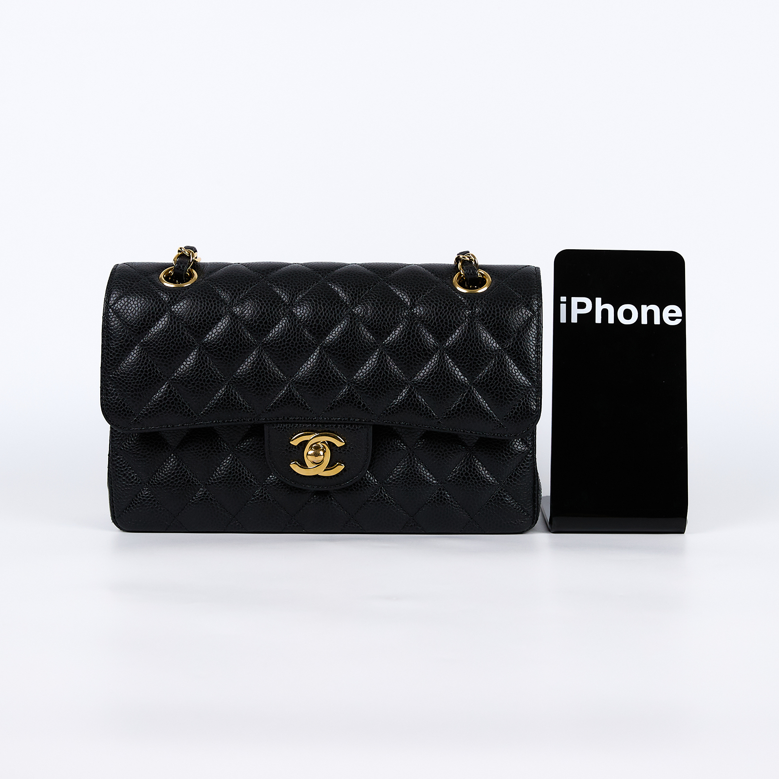 香奈兒 CHANEL CF 經典 小型 口蓋包 A01113 Y01864 黑金荔枝COCO23 原廠盒子/防塵袋/保證卡購買證明