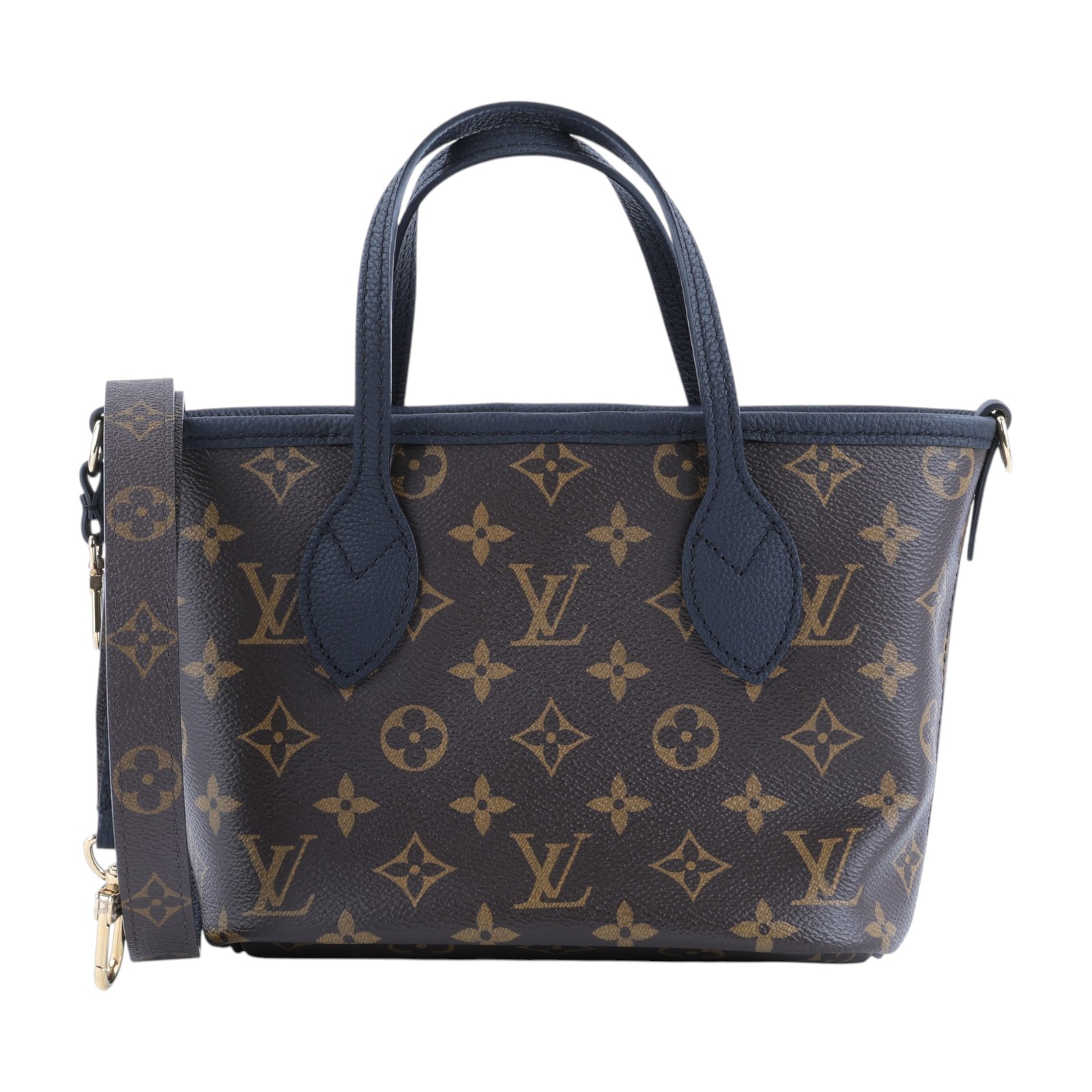 路易威登 LOUIS VUITTON Neverfull Bandoulière Inside Out BB 托特包 黑色 M12099 晶片款  背帶/內袋