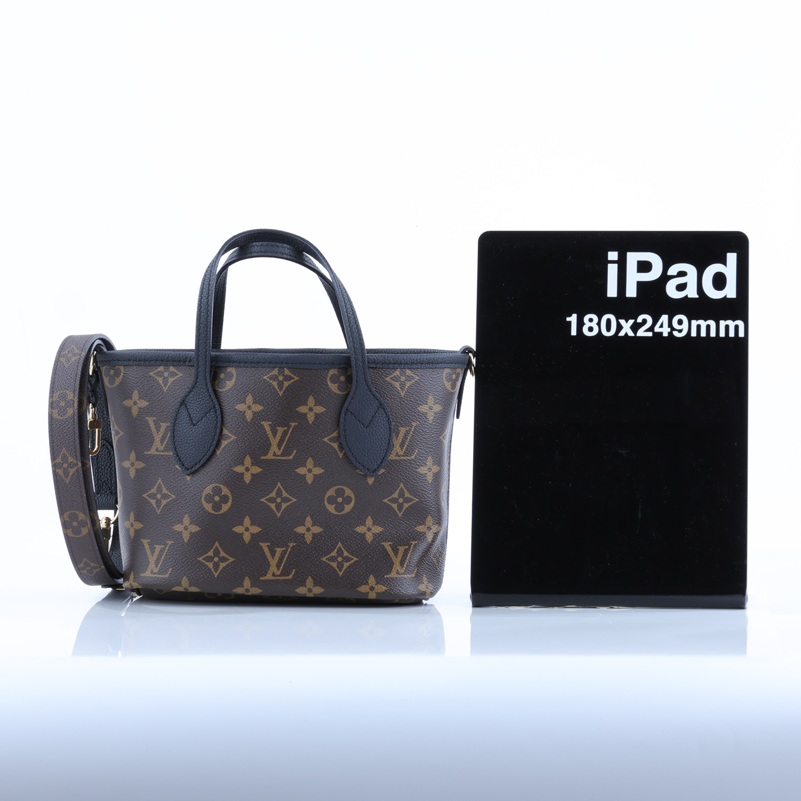 路易威登 LOUIS VUITTON Neverfull Bandoulière Inside Out BB 托特包 黑色 M12099 晶片款  背帶/內袋