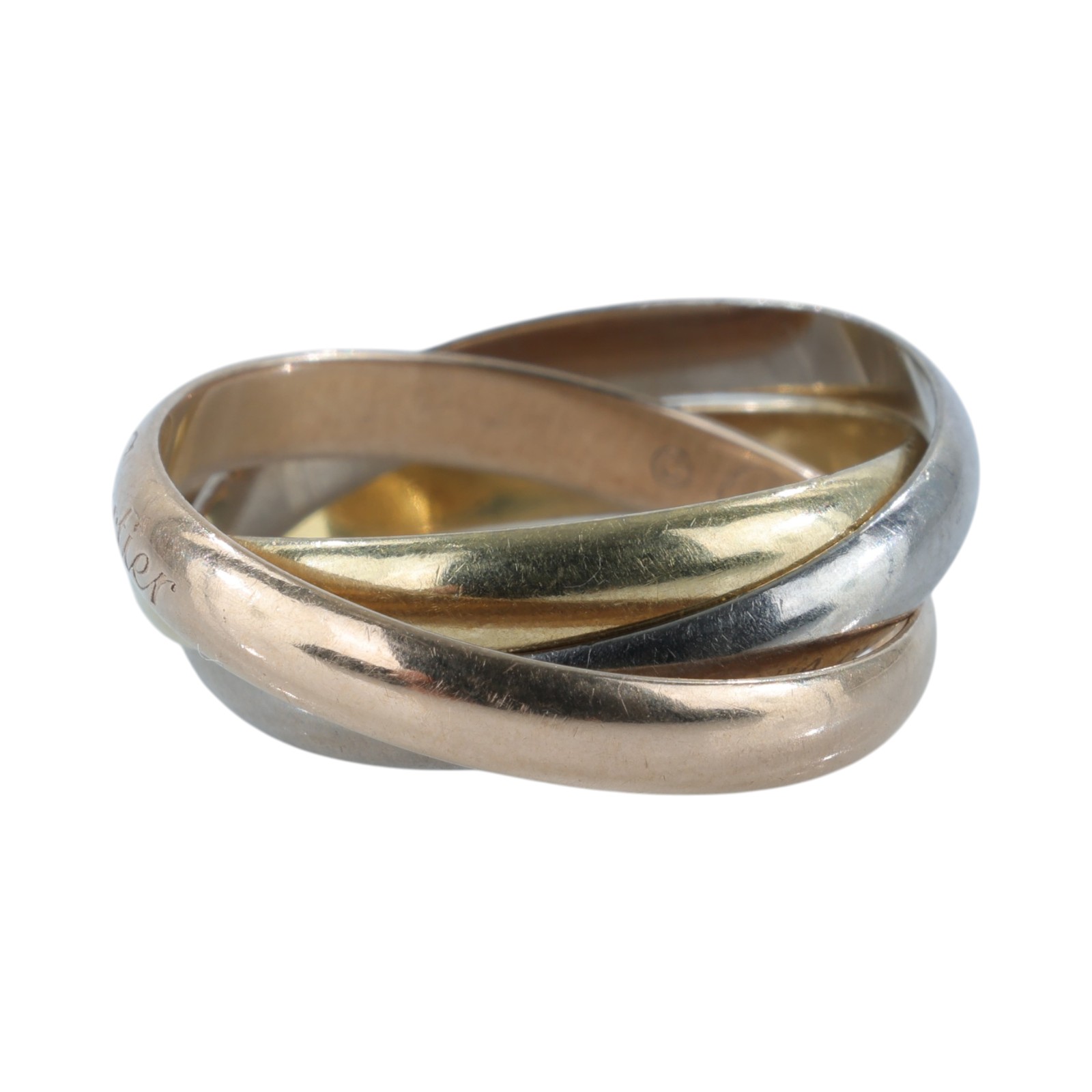 卡地亞 CARTIER Trinity 戒指 B4086151 K18 TRINITY三環戒指#51 原廠盒子/保證卡/購買證明