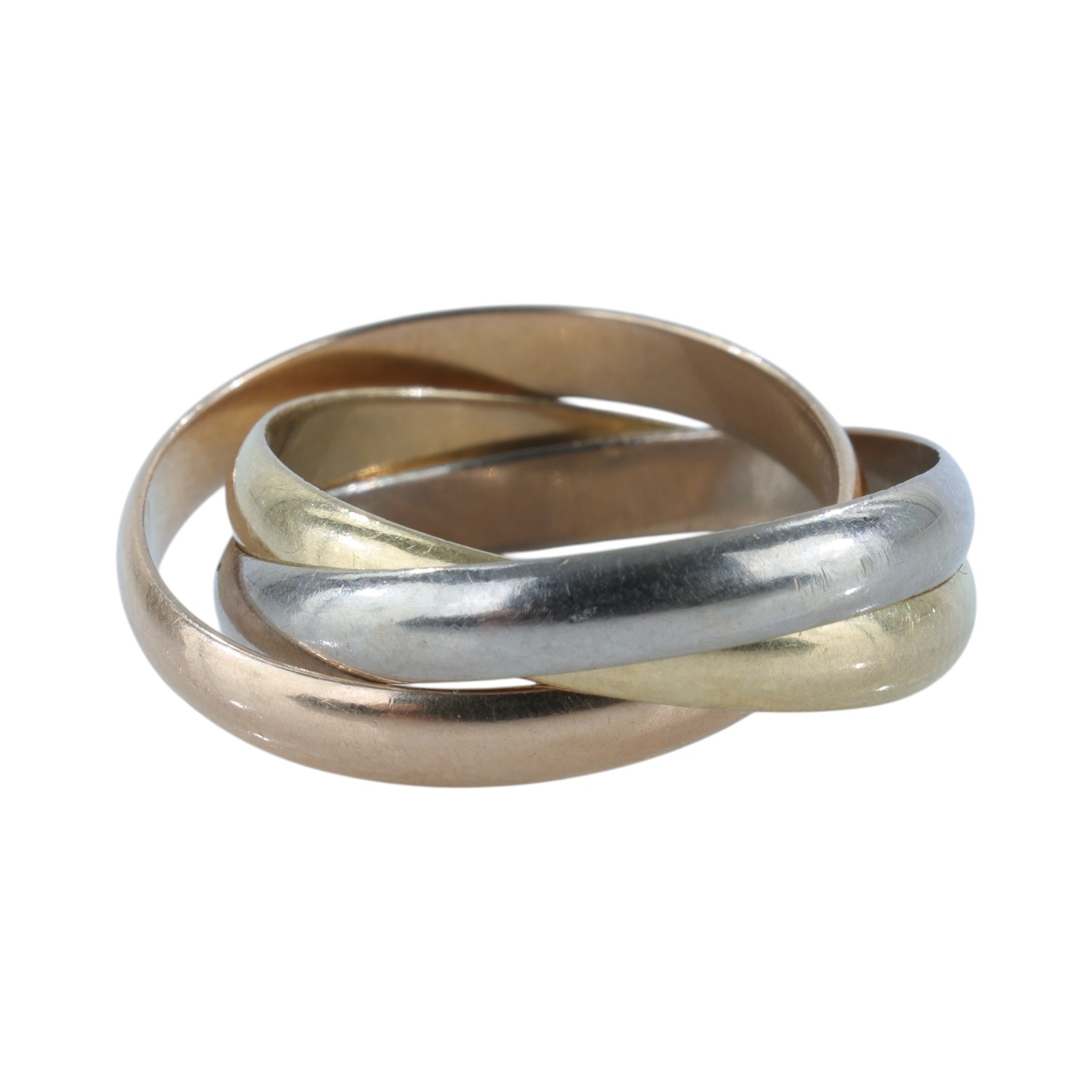 卡地亞 CARTIER Trinity 戒指 B4086151 K18 TRINITY三環戒指#51 原廠盒子/保證卡/購買證明