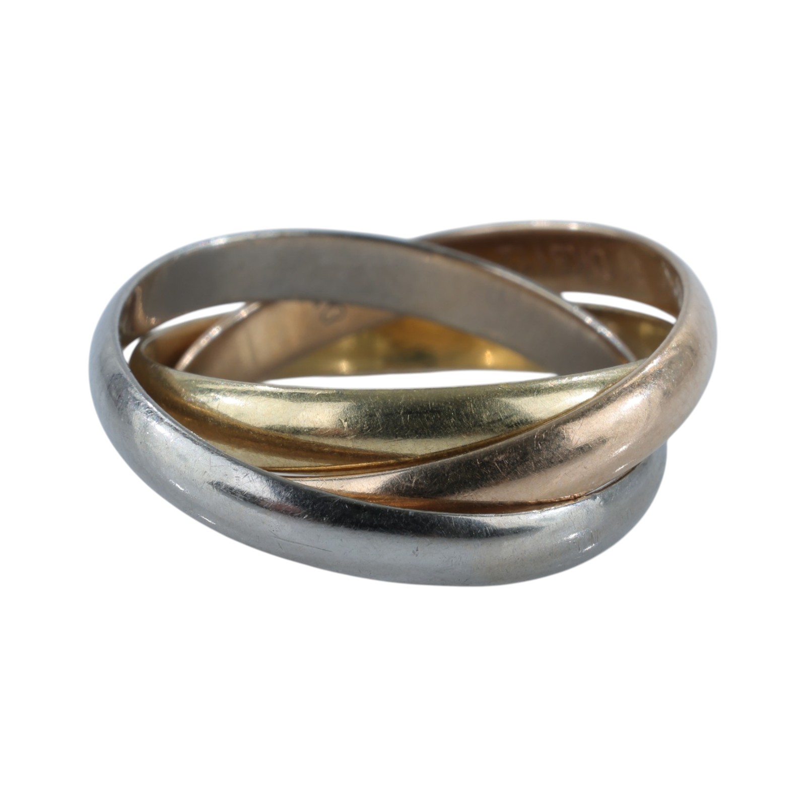 卡地亞 CARTIER Trinity 戒指 B4086151 K18 TRINITY三環戒指#51 原廠盒子/保證卡/購買證明