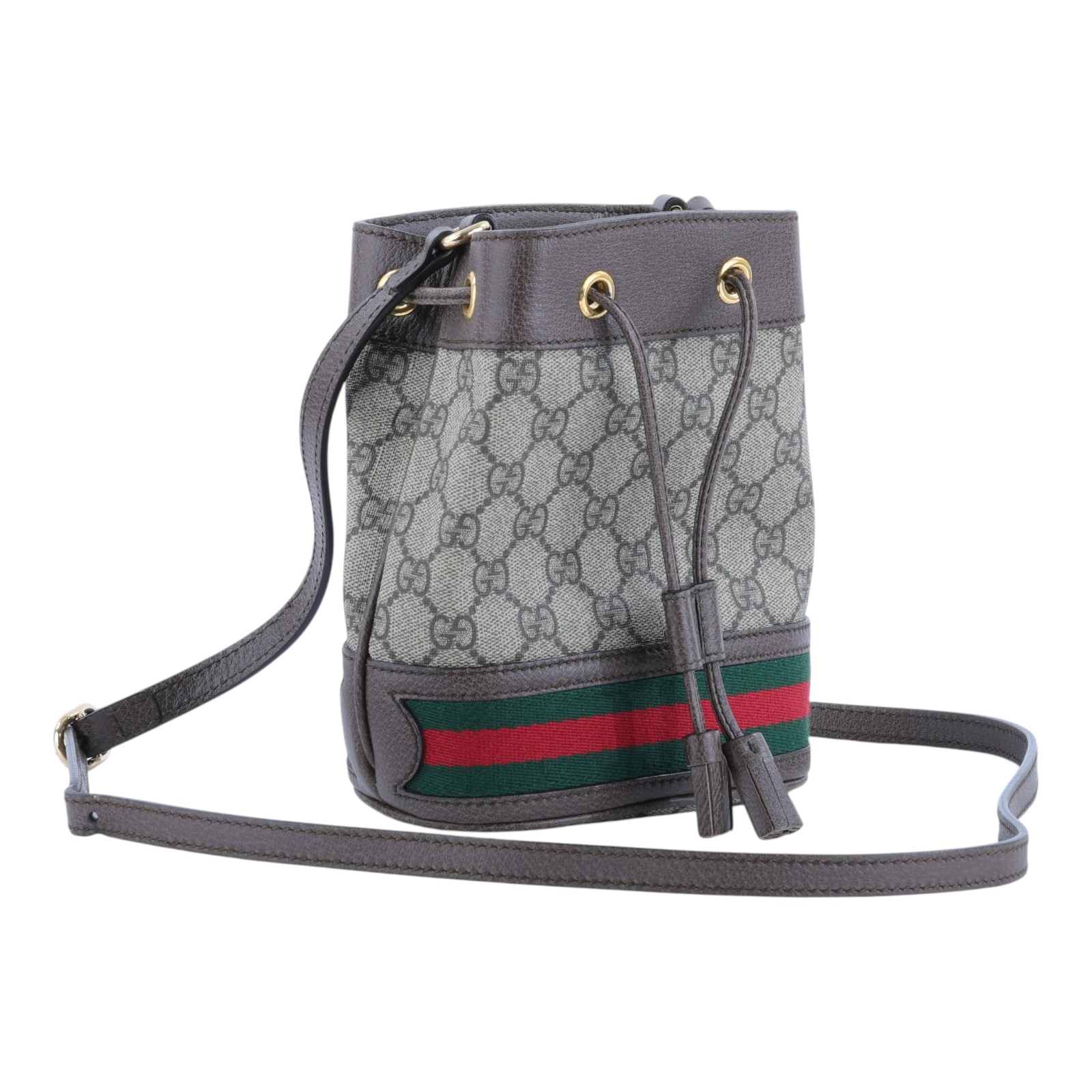 古馳 GUCCI Ophidia GG 迷你 水桶袋 米色 烏木色 550620 96I3B 棕GG紋OPHIDIA水桶包 無附屬品