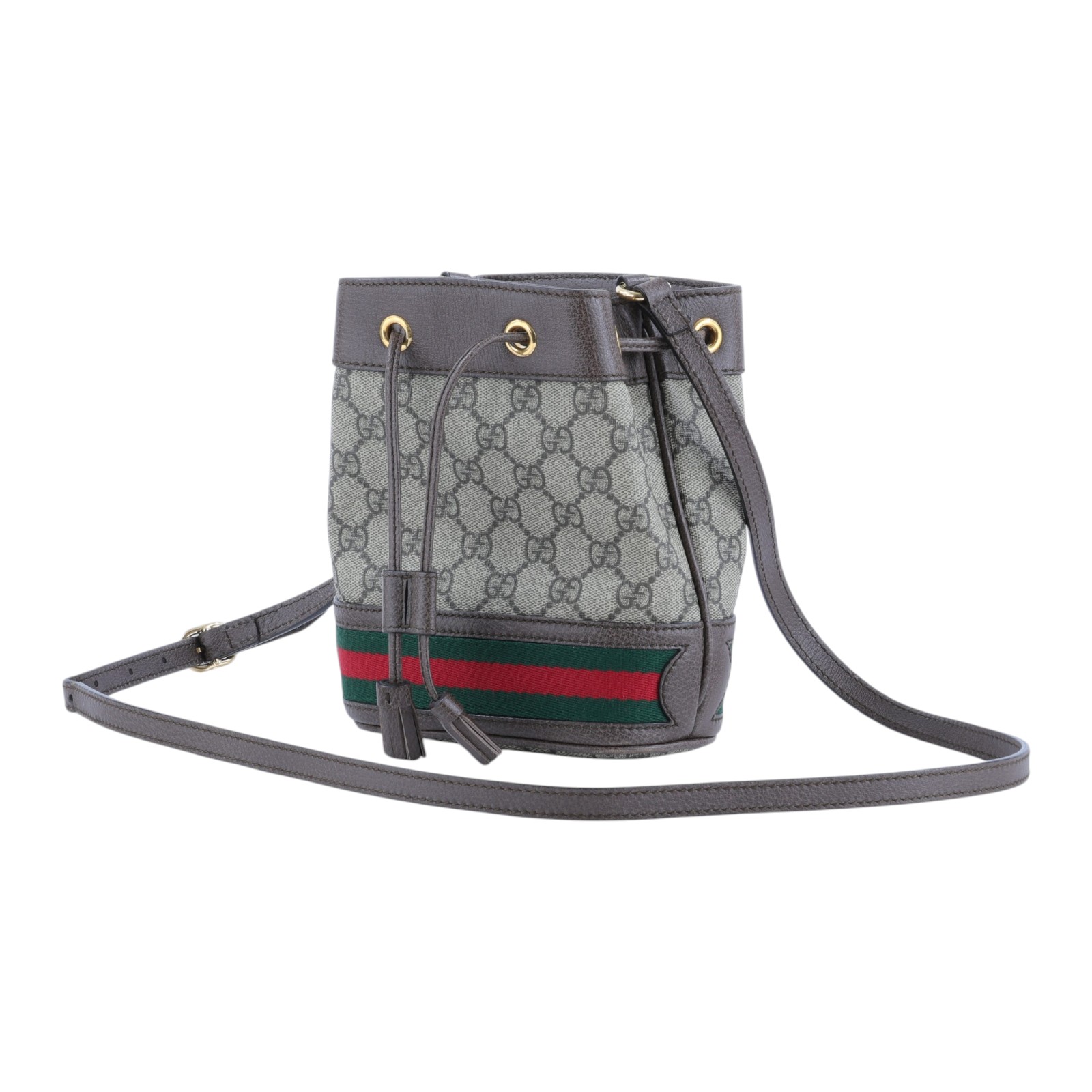 古馳 GUCCI Ophidia GG 迷你 水桶袋 米色 烏木色 550620 96I3B 棕GG紋OPHIDIA水桶包 無附屬品