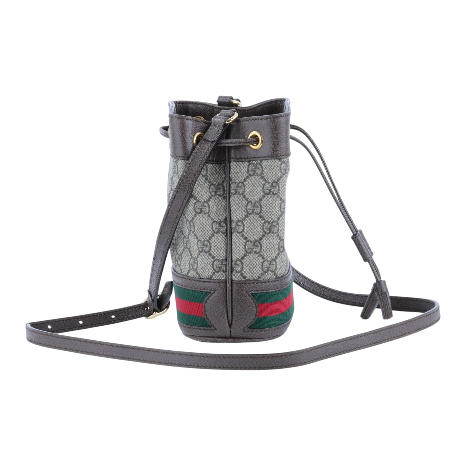 古馳 GUCCI Ophidia GG 迷你 水桶袋 米色 烏木色 550620 96I3B 棕GG紋OPHIDIA水桶包 無附屬品