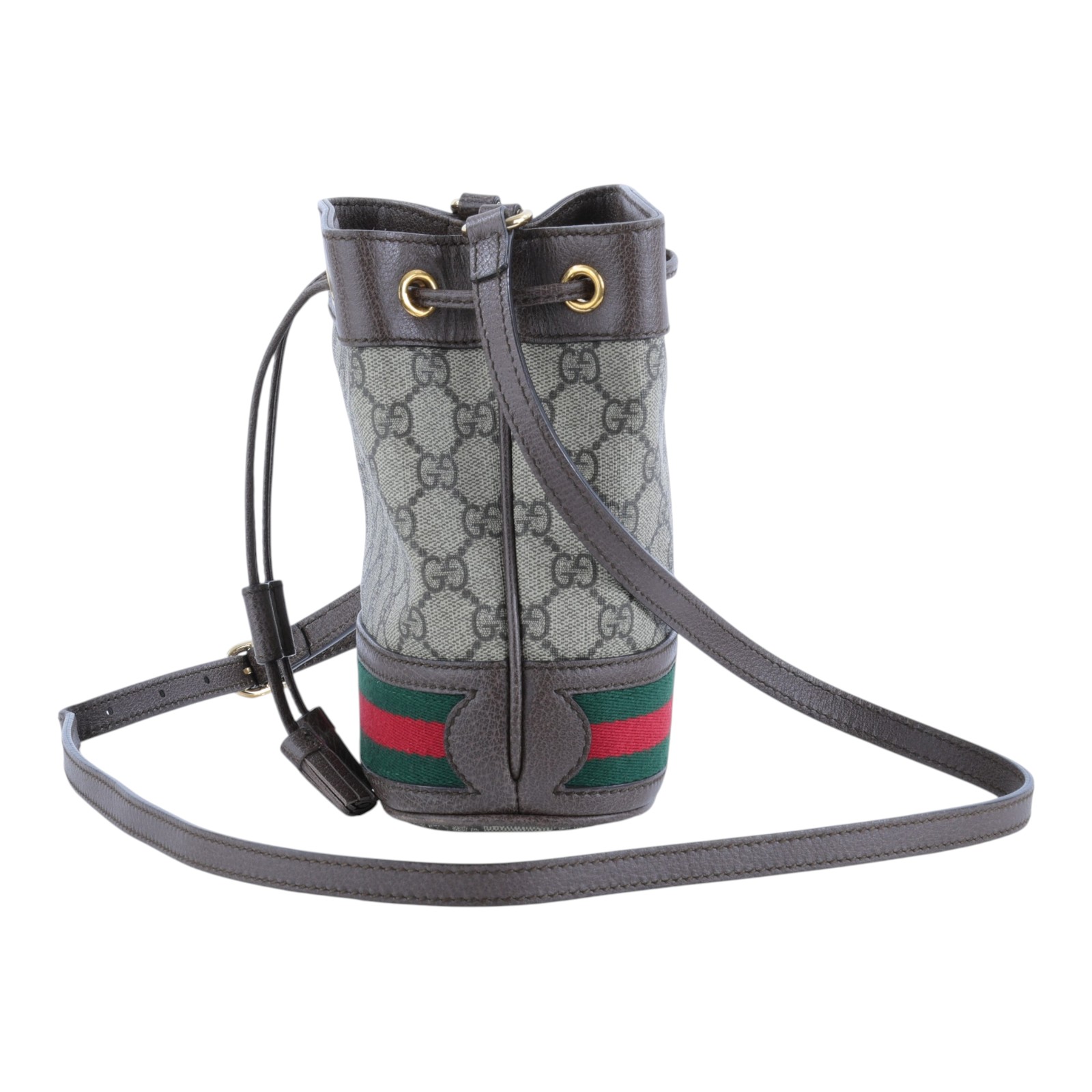 古馳 GUCCI Ophidia GG 迷你 水桶袋 米色 烏木色 550620 96I3B 棕GG紋OPHIDIA水桶包 無附屬品