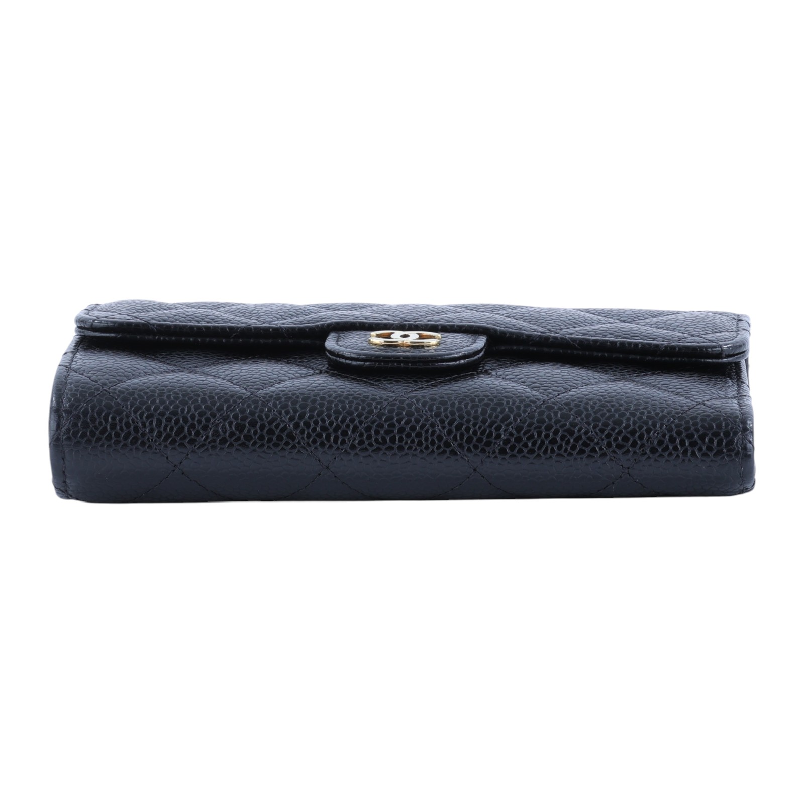 香奈兒 CHANEL 經典小香 菱格 荔枝紋 牛皮 銀釦 LOGO 中夾 AP0232 31開  黑荔枝三折中夾 原廠盒子/防塵袋/保證卡