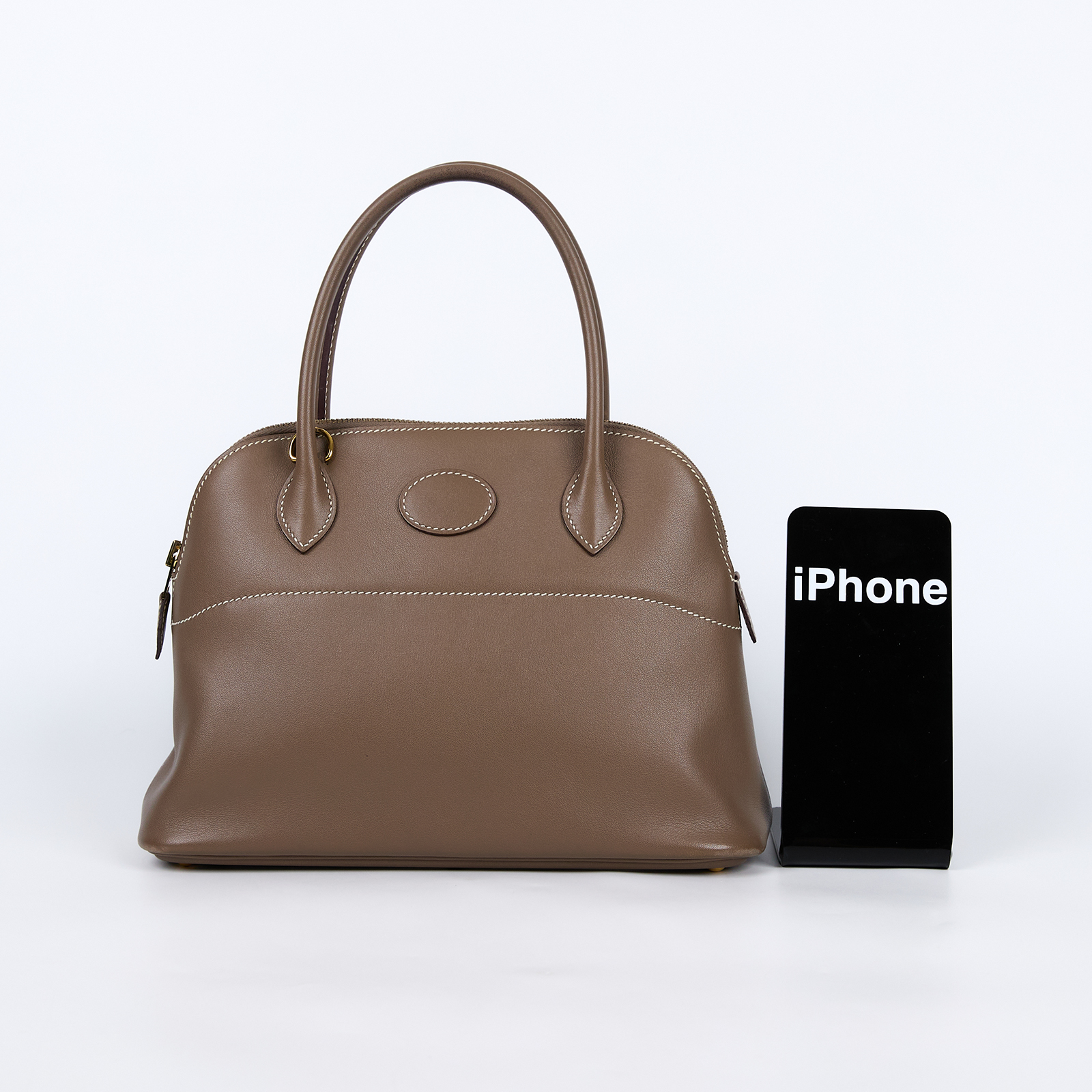 愛馬仕 Hermes Bolide Bag 柏莉包 27 金色五金 大象灰 H047653CC18 /A SA 011 WU  原廠盒子/防塵袋/背帶/購買證明