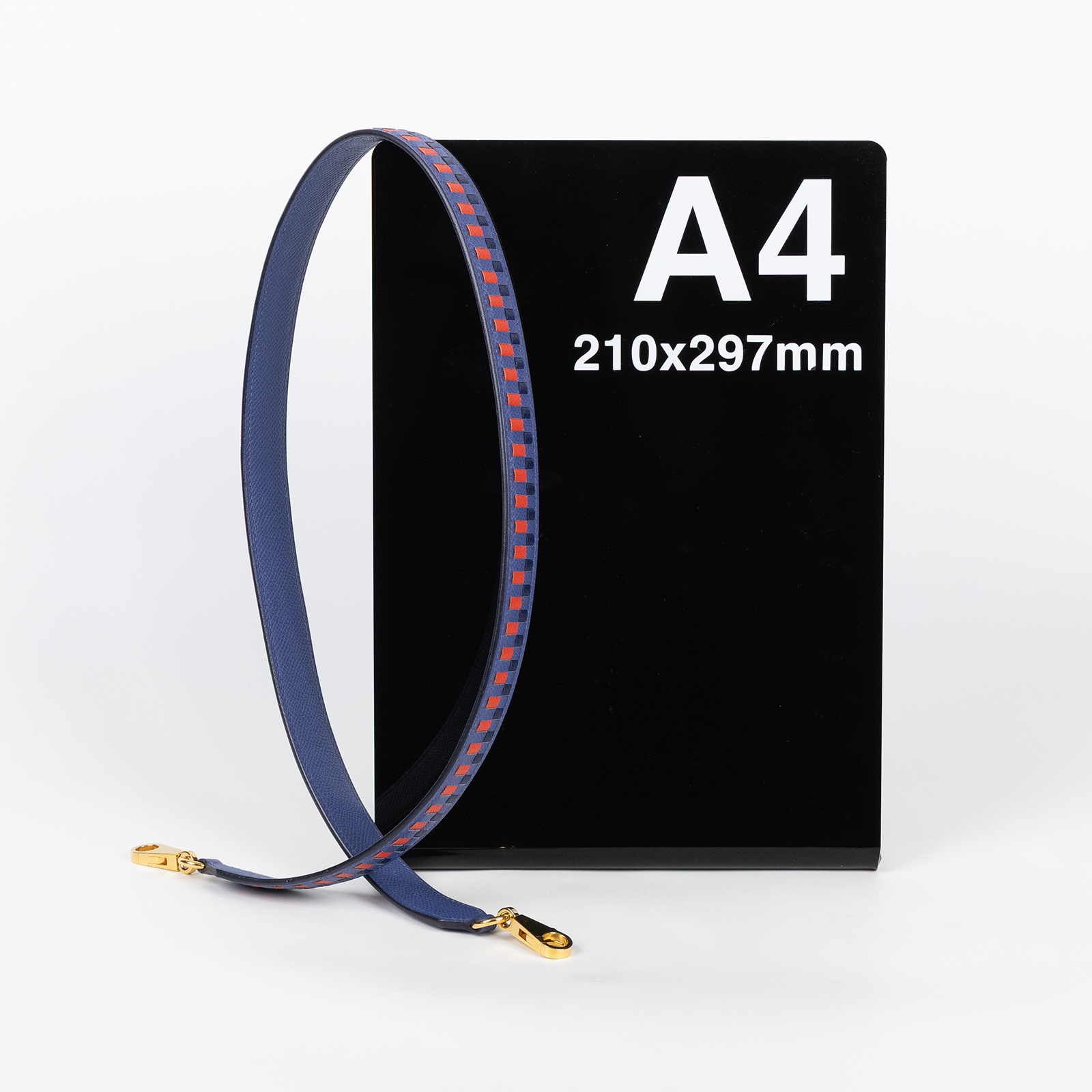 愛馬仕 Hermes Bandouliere 肩帶  C FM 005 PM C刻 藍拚紅金釦背帶 防塵袋