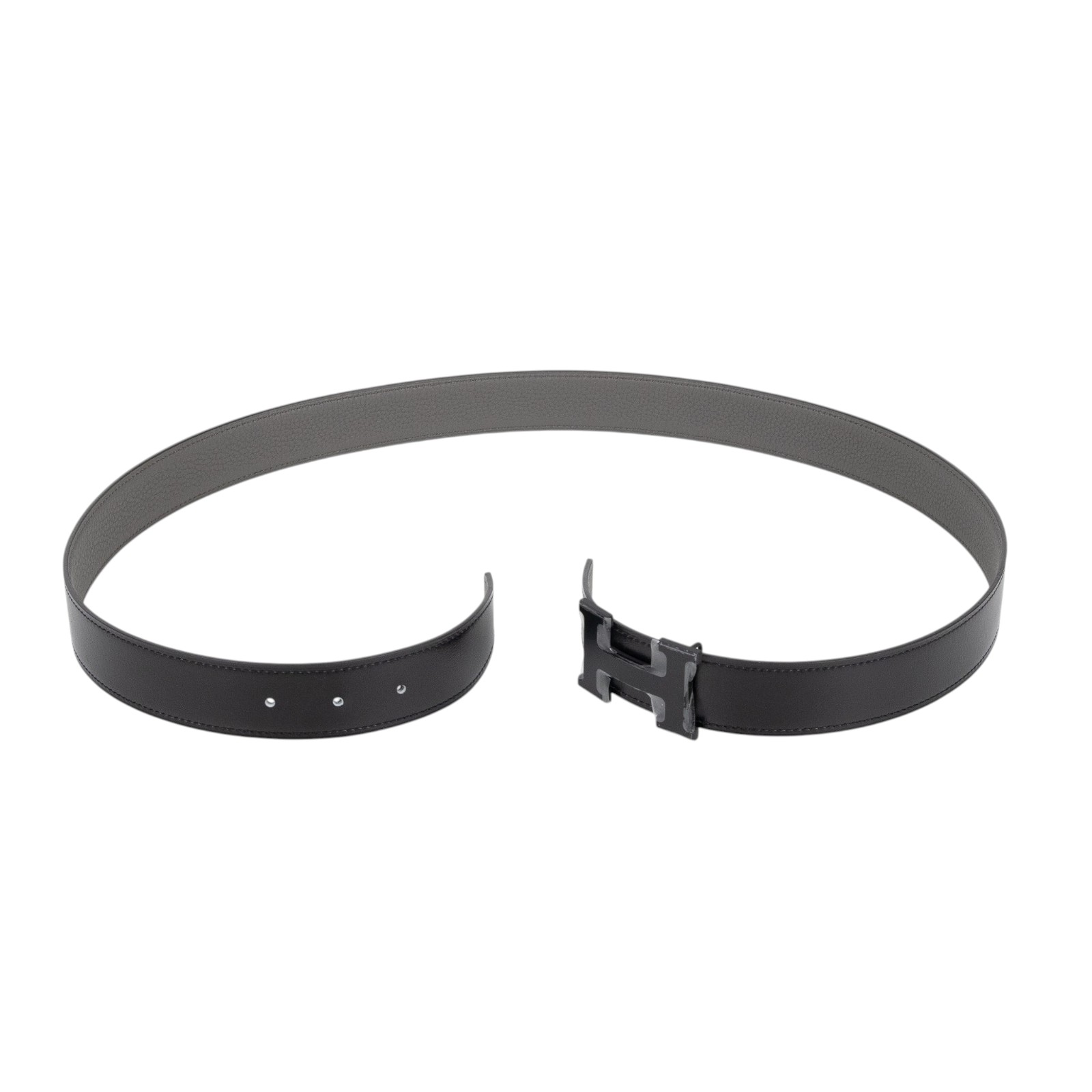 愛馬仕 Hermes Mini Constance 皮帶扣 雙面皮腰帶  Y FM 440 Y刻 黑灰雙面H皮帶#100 原廠盒子/防塵袋2