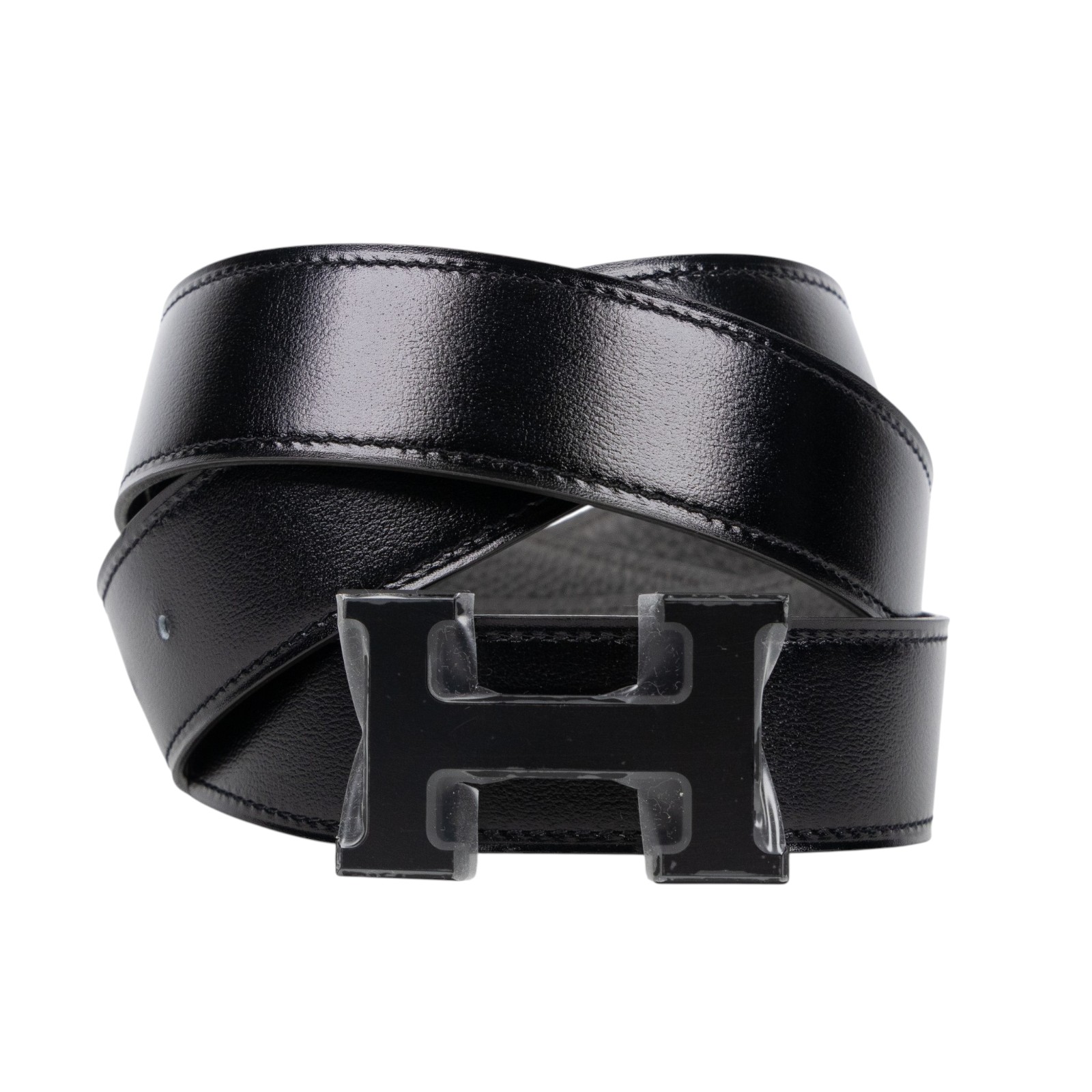 愛馬仕 Hermes Mini Constance 皮帶扣 雙面皮腰帶  Y FM 440 Y刻 黑灰雙面H皮帶#100 原廠盒子/防塵袋2