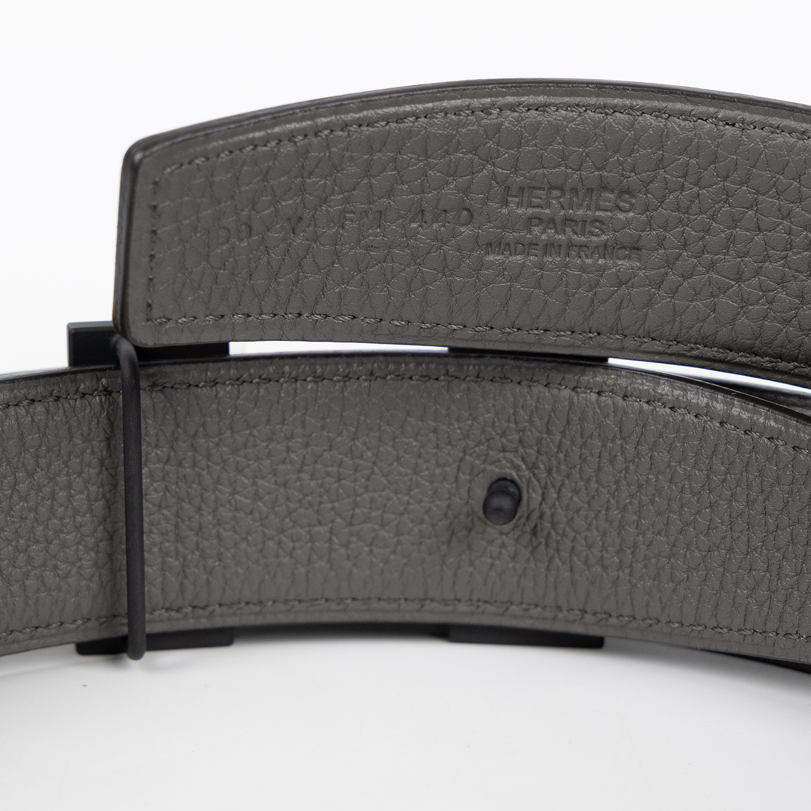 愛馬仕 Hermes Mini Constance 皮帶扣 雙面皮腰帶  Y FM 440 Y刻 黑灰雙面H皮帶#100 原廠盒子/防塵袋2