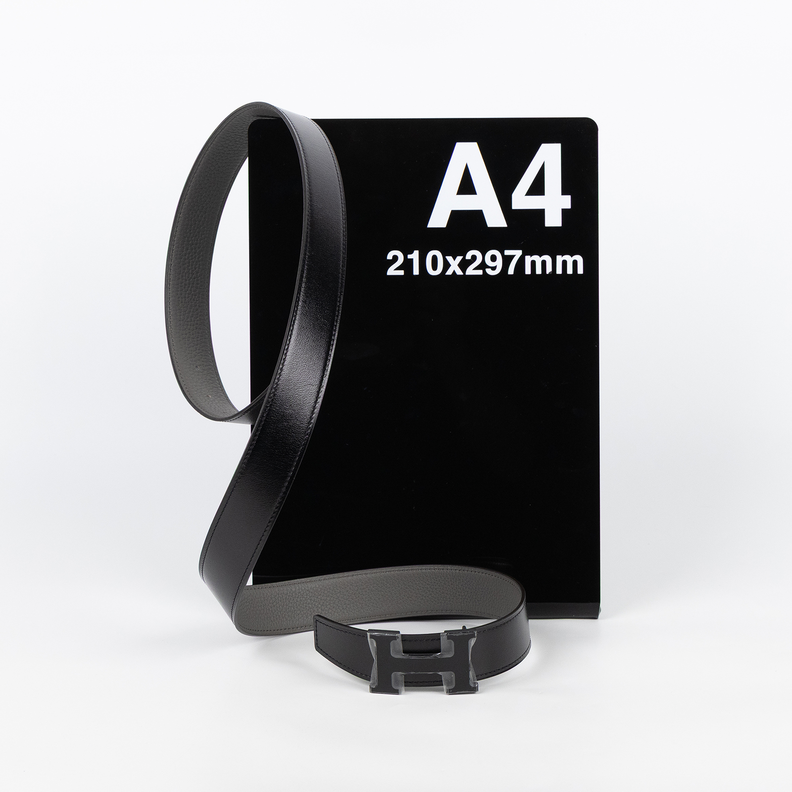 愛馬仕 Hermes Mini Constance 皮帶扣 雙面皮腰帶  Y FM 440 Y刻 黑灰雙面H皮帶#100 原廠盒子/防塵袋2