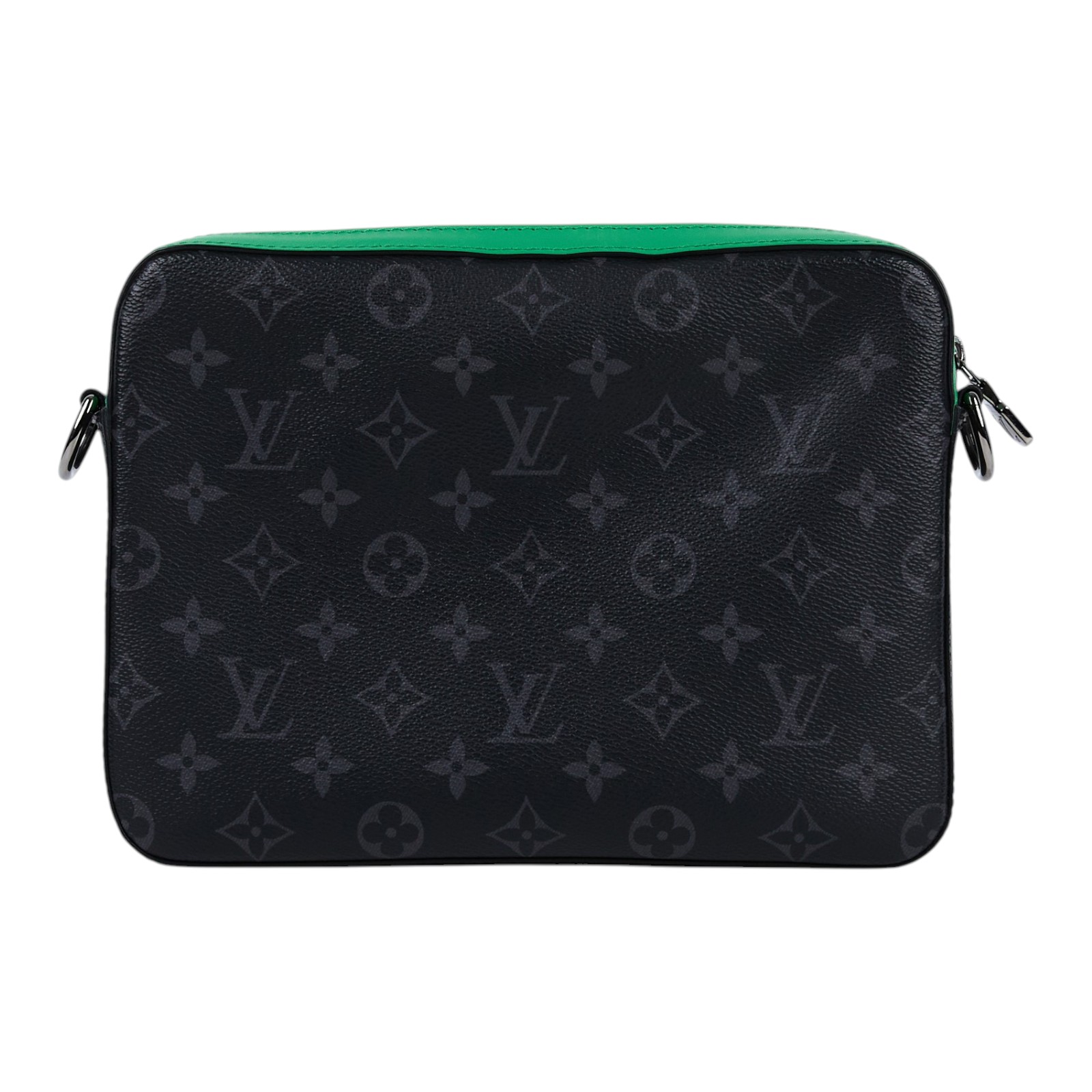 路易威登 LOUIS VUITTON Trio 郵差包 肩背包 斜背包 M26052 黑原花拚綠Trio 郵差包 背帶/內袋2