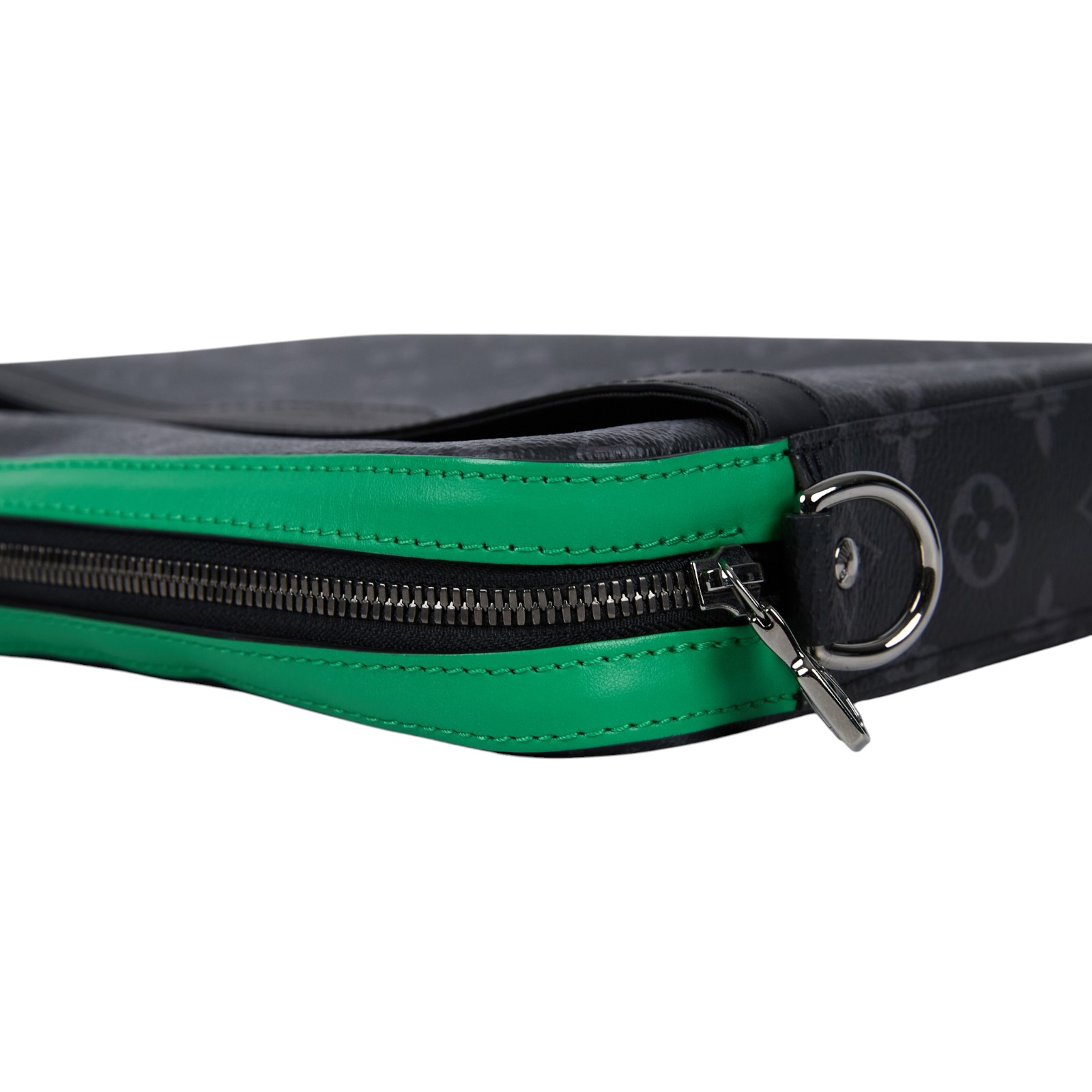 路易威登 LOUIS VUITTON Trio 郵差包 肩背包 斜背包 M26052 黑原花拚綠Trio 郵差包 背帶/內袋2