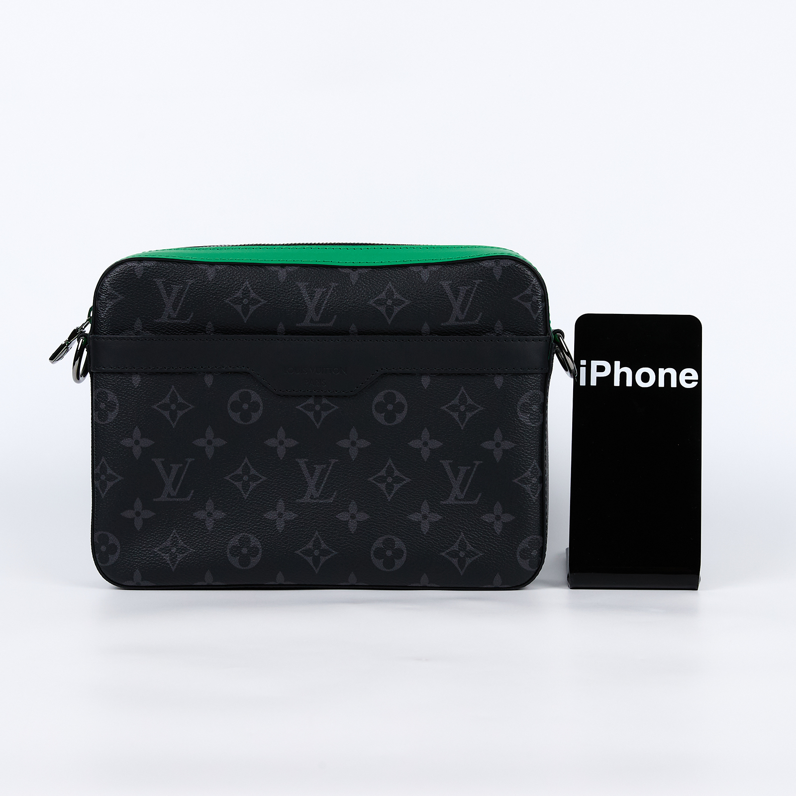 路易威登 LOUIS VUITTON Trio 郵差包 肩背包 斜背包 M26052 黑原花拚綠Trio 郵差包 背帶/內袋2