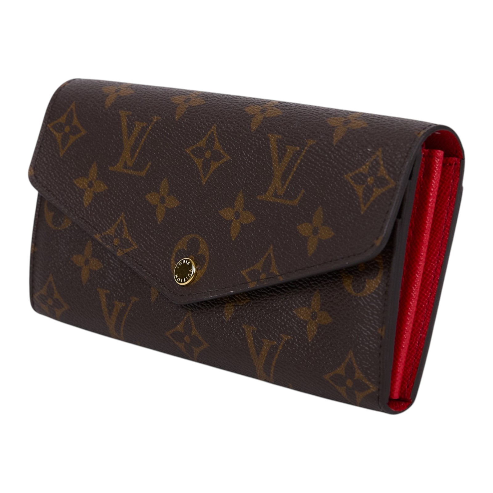 路易威登 LOUIS VUITTON Sarah 錢包 口蓋長夾 罌粟紅色 M62236 原花 Sarah 長夾 原廠盒子/防塵袋