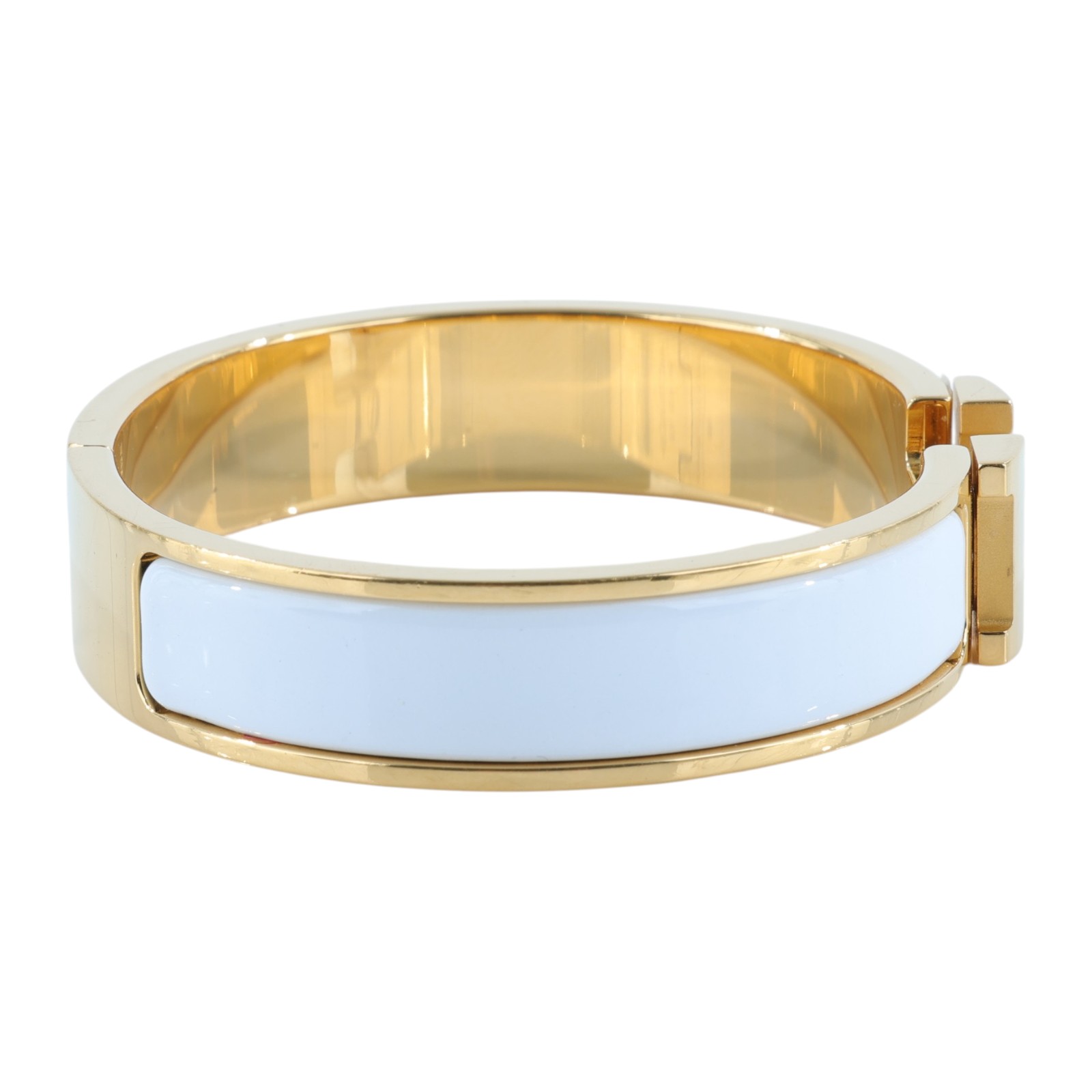 愛馬仕 Hermes Clic H PM 手環 白色 H700001Fv31PM FI 02 52 白金琺瑯CLIC H手環 無附屬品