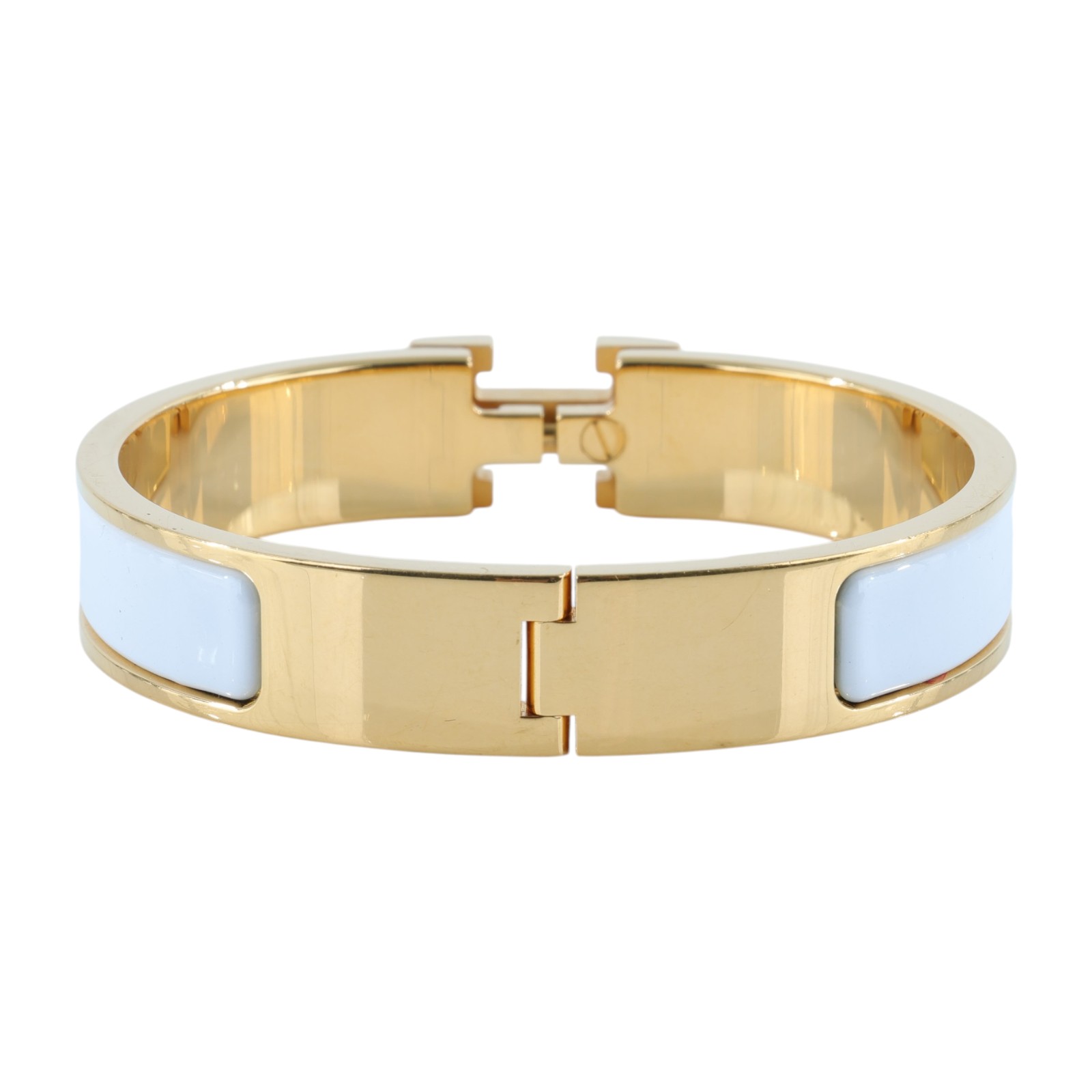 愛馬仕 Hermes Clic H PM 手環 白色 H700001Fv31PM FI 02 52 白金琺瑯CLIC H手環 無附屬品