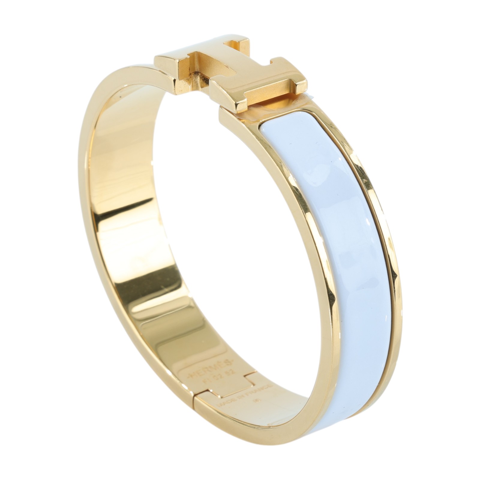愛馬仕 Hermes Clic H PM 手環 白色 H700001Fv31PM FI 02 52 白金琺瑯CLIC H手環 無附屬品