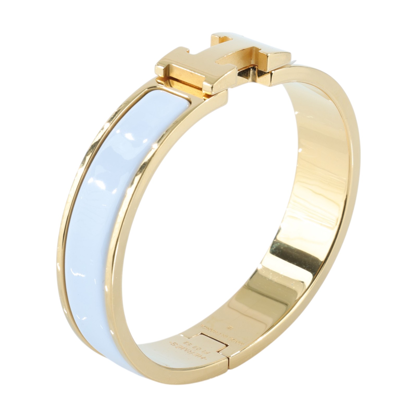 愛馬仕 Hermes Clic H PM 手環 白色 H700001Fv31PM FI 02 52 白金琺瑯CLIC H手環 無附屬品