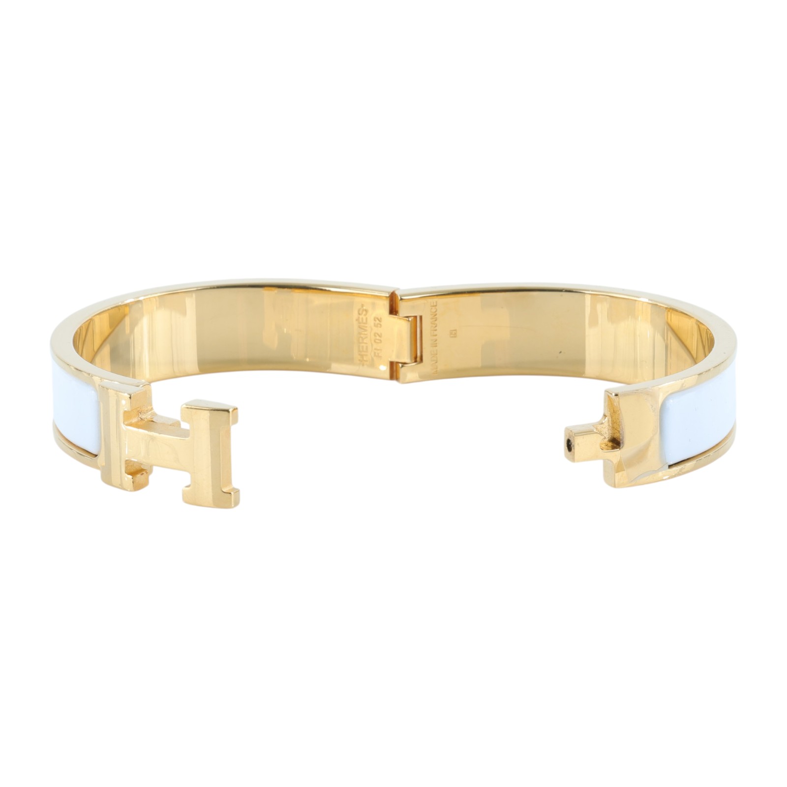 愛馬仕 Hermes Clic H PM 手環 白色 H700001Fv31PM FI 02 52 白金琺瑯CLIC H手環 無附屬品