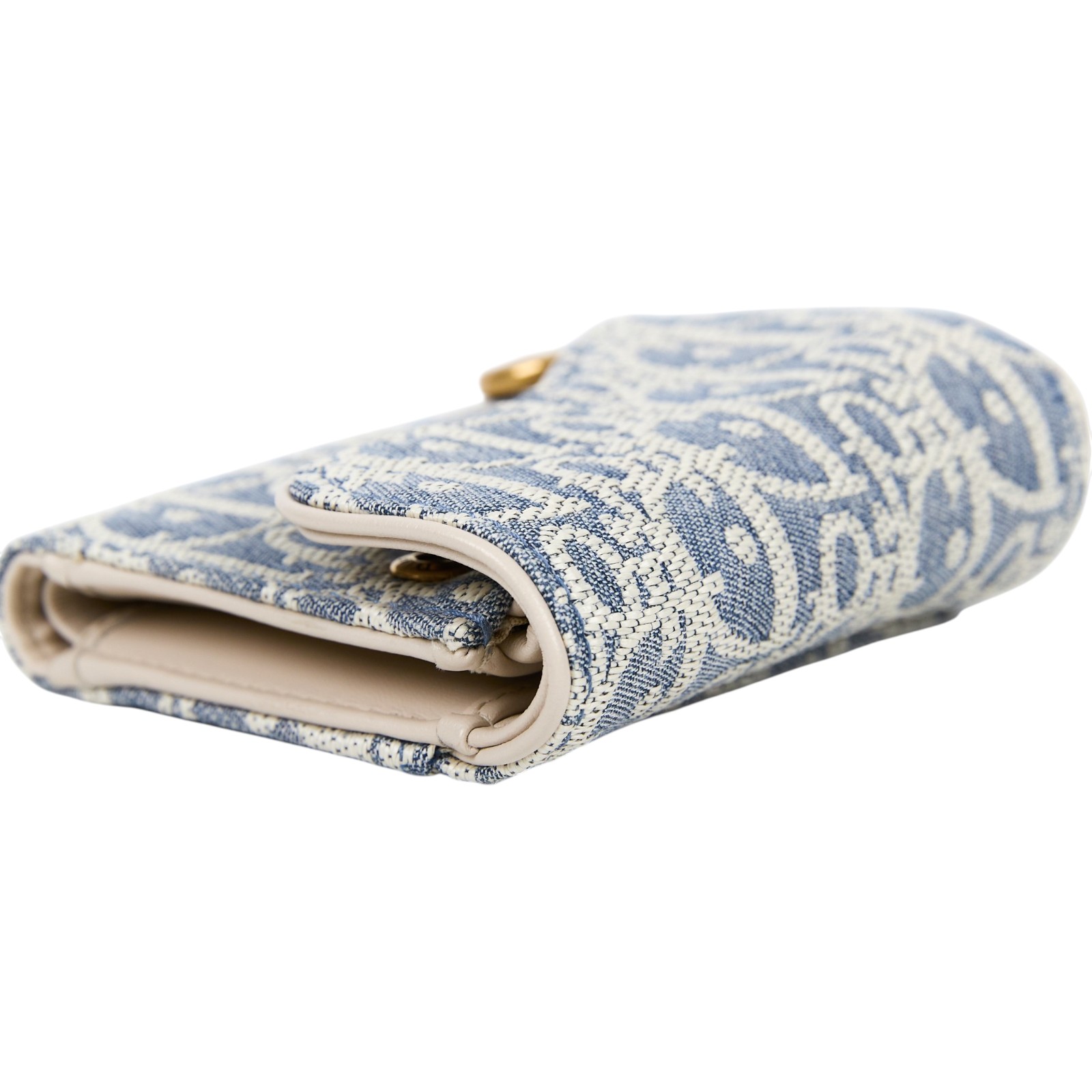 迪奧 CHRISTIAN DIOR Saddle Lotus 錢包 短夾 緹花 S5652CDFD 牛仔SADDLE短夾 無附屬品