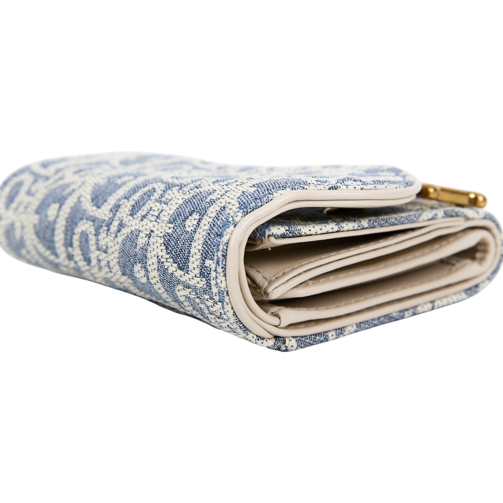 迪奧 CHRISTIAN DIOR Saddle Lotus 錢包 短夾 緹花 S5652CDFD 牛仔SADDLE短夾 無附屬品