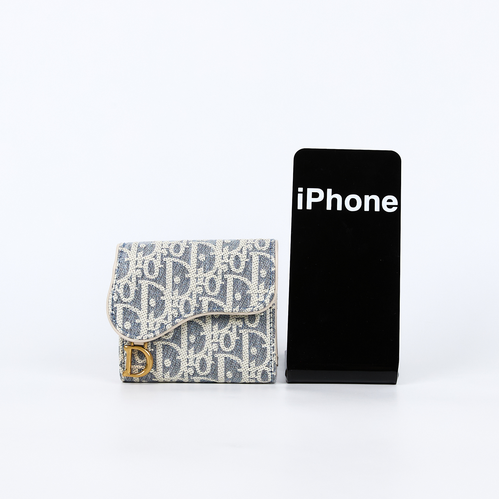 迪奧 CHRISTIAN DIOR Saddle Lotus 錢包 短夾 緹花 S5652CDFD 牛仔SADDLE短夾 無附屬品