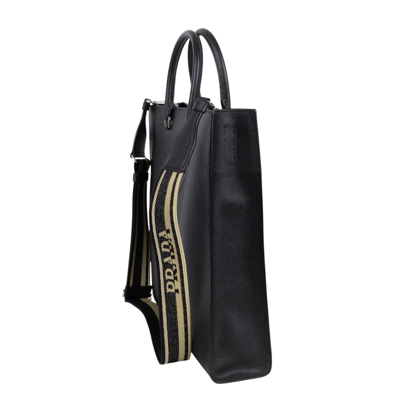 普拉達 PRADA Triangle 手提包 肩背包 斜背包 2VG084_2FAD 黑色SOFFIANO公事包 2WAY 防塵袋/背帶