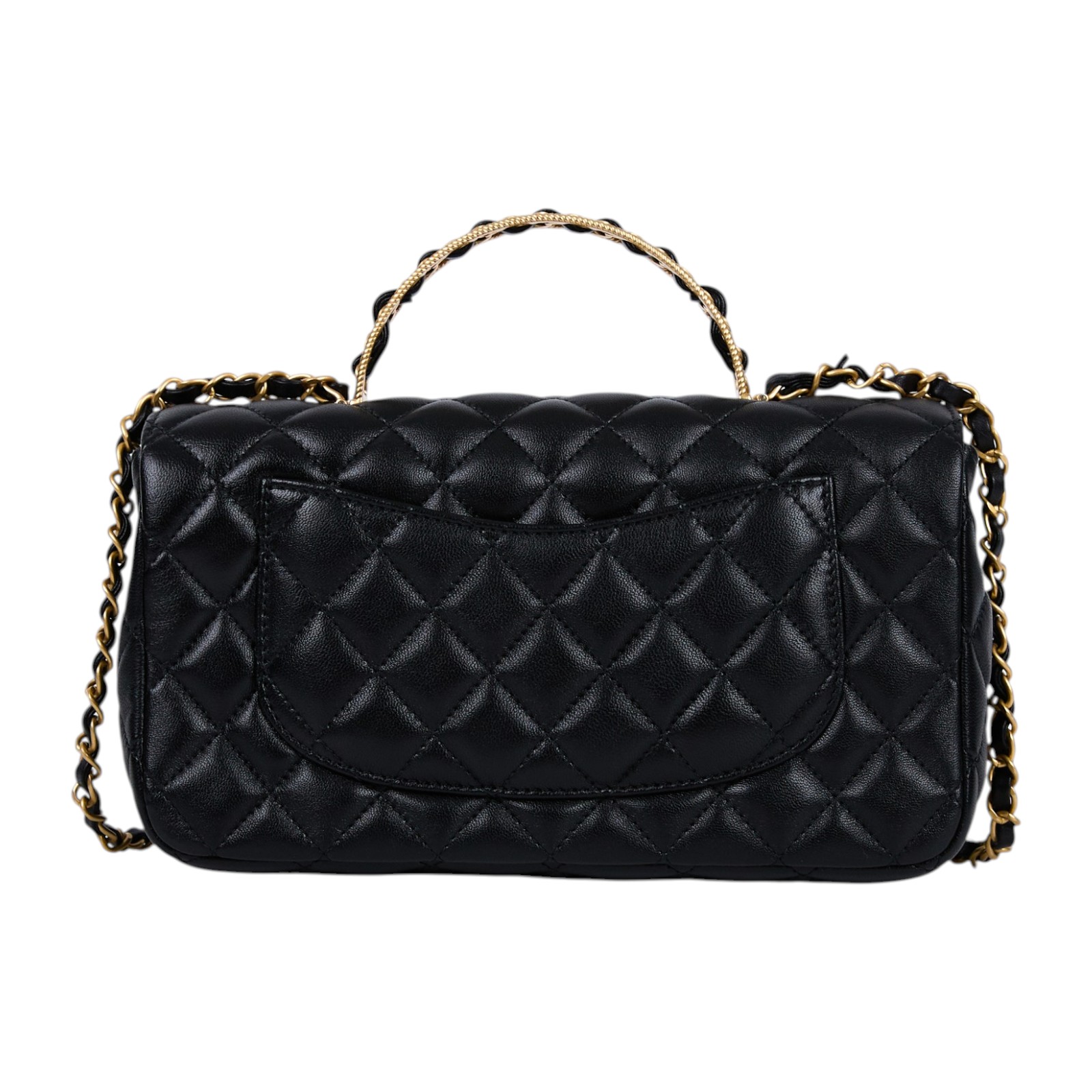 香奈兒 CHANEL COCO HANDLE 菱格紋 手提包 肩背包 斜掛包 AS4408 B14245 晶片款 黑金羊COCO HANDLE20 原廠盒子/防塵袋/購買證明