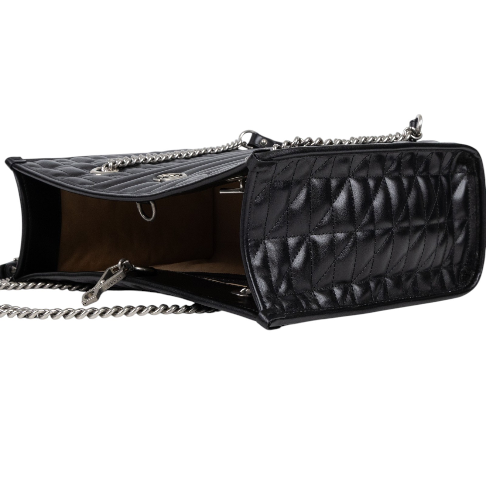 古馳 GUCCI GG Marmont 手提包 肩背包 675796. 525040 黑銀MARMONT TOTE 原廠盒子/防塵袋/購買證明