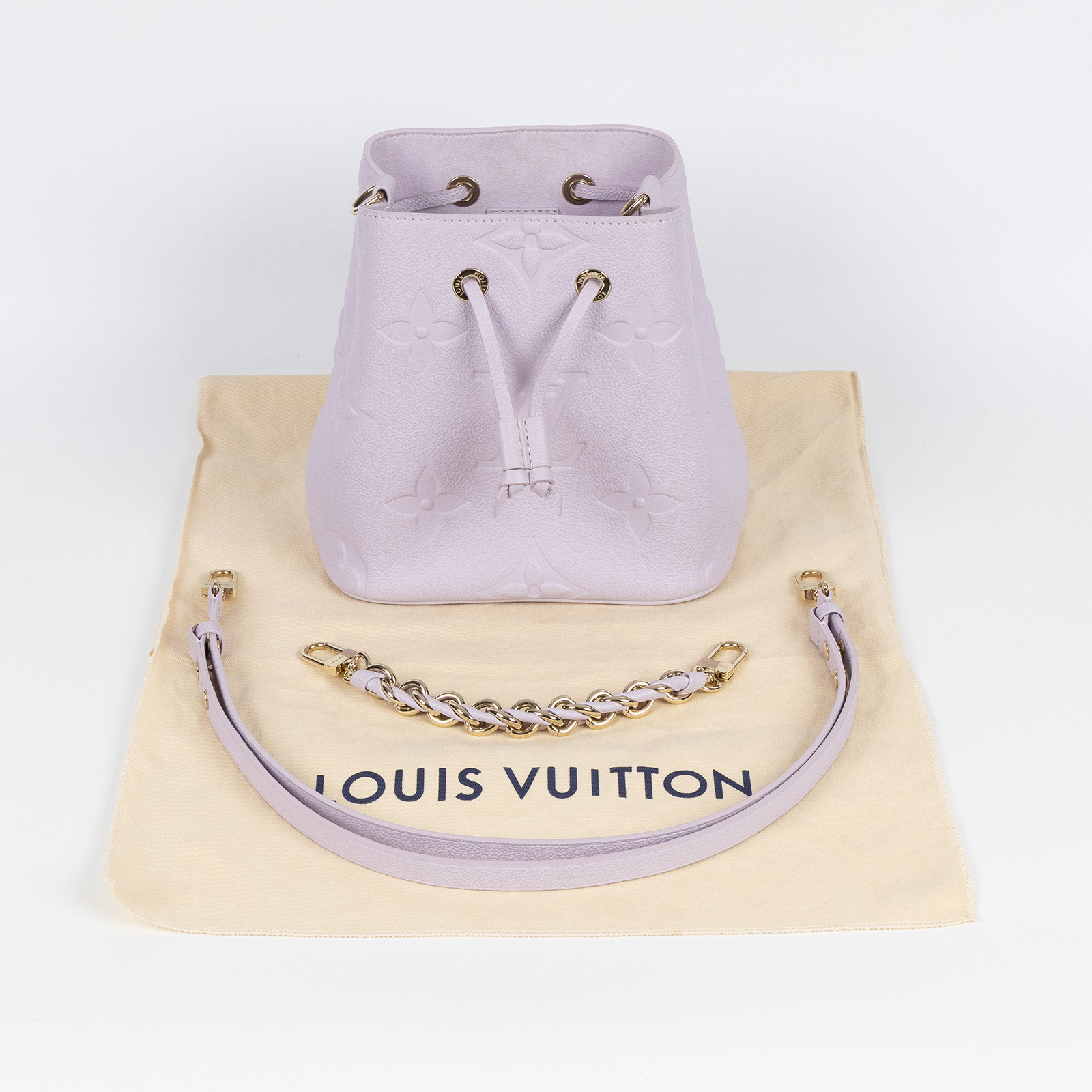 路易威登 LOUIS VUITTON Néonoé BB 肩背 手提包 小型水桶包 Misty Lilac色 M25675 晶片款  原廠盒子/背帶