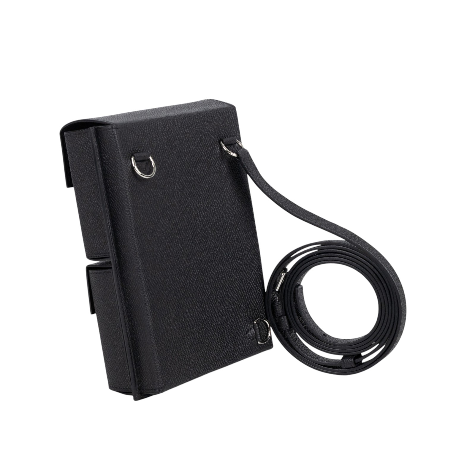 愛馬仕 Hermes Kelly Multipocket To Go pouch 肩背包 銀色五金 黑色 H085433CK89 /W TI 009 AW  原廠盒子/防塵袋/購買證明影本