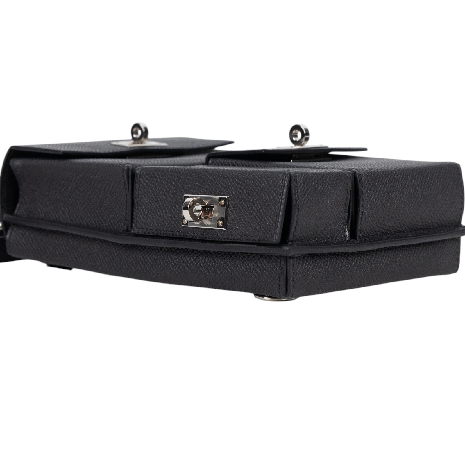 愛馬仕 Hermes Kelly Multipocket To Go pouch 肩背包 銀色五金 黑色 H085433CK89 /W TI 009 AW  原廠盒子/防塵袋/購買證明影本