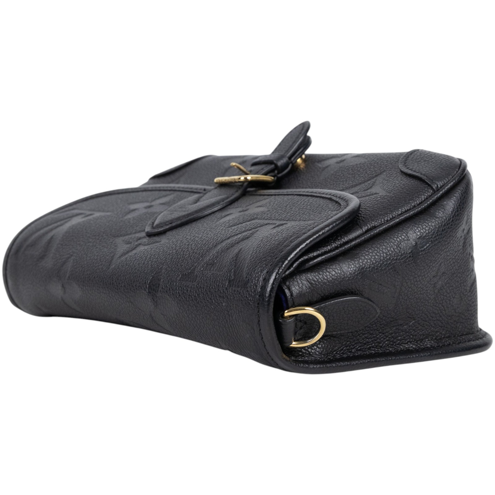 路易威登 LOUIS VUITTON Diane 腋下包法棍 單肩背包 黑色 M46386 晶片款 黑壓紋Diane金釦側背包 原廠盒子/防塵袋/背帶2