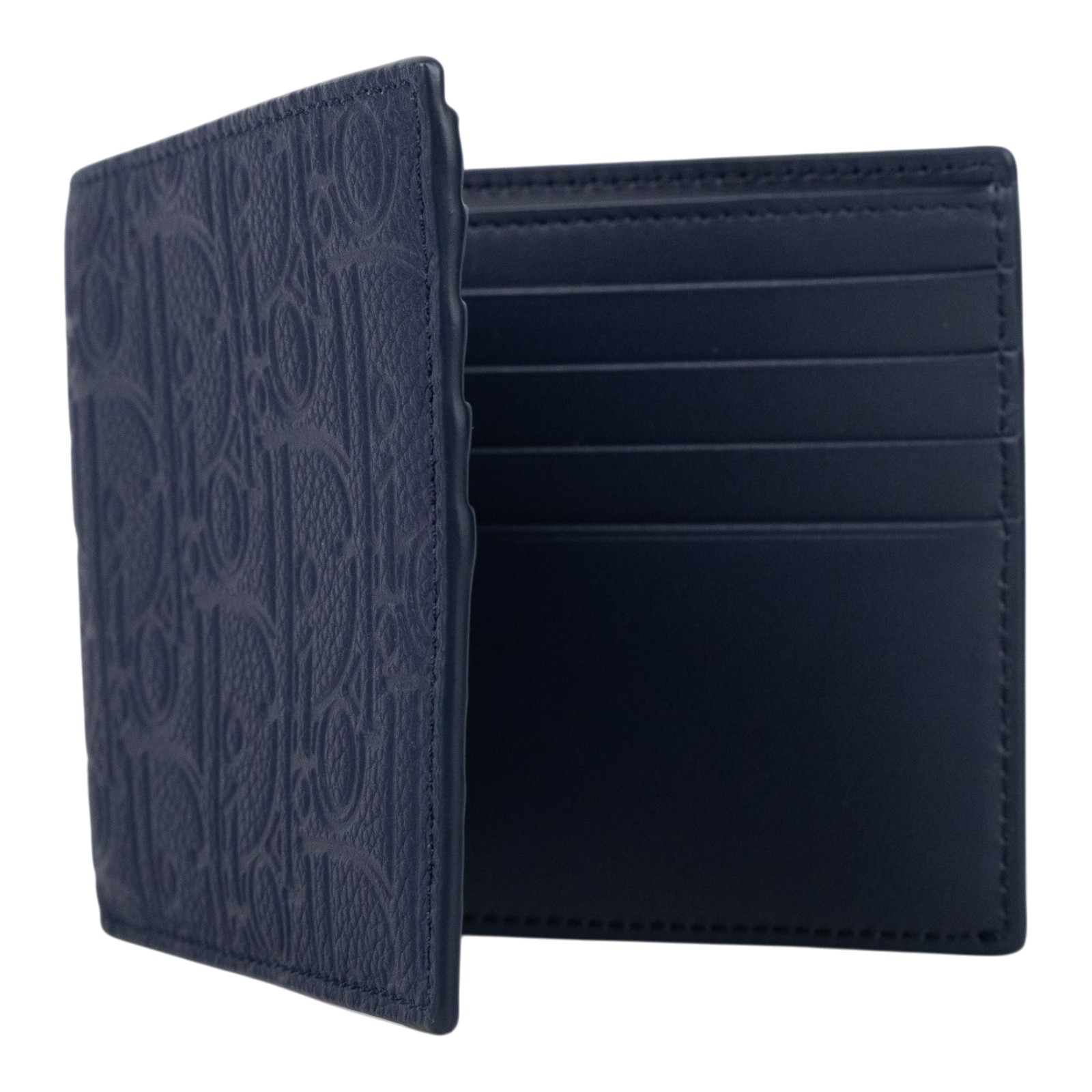 迪奧 CHRISTIAN DIOR 短夾 錢包 皮夾 2ESBH027GLF 藍緹花壓紋對開短夾 原廠盒子/防塵袋