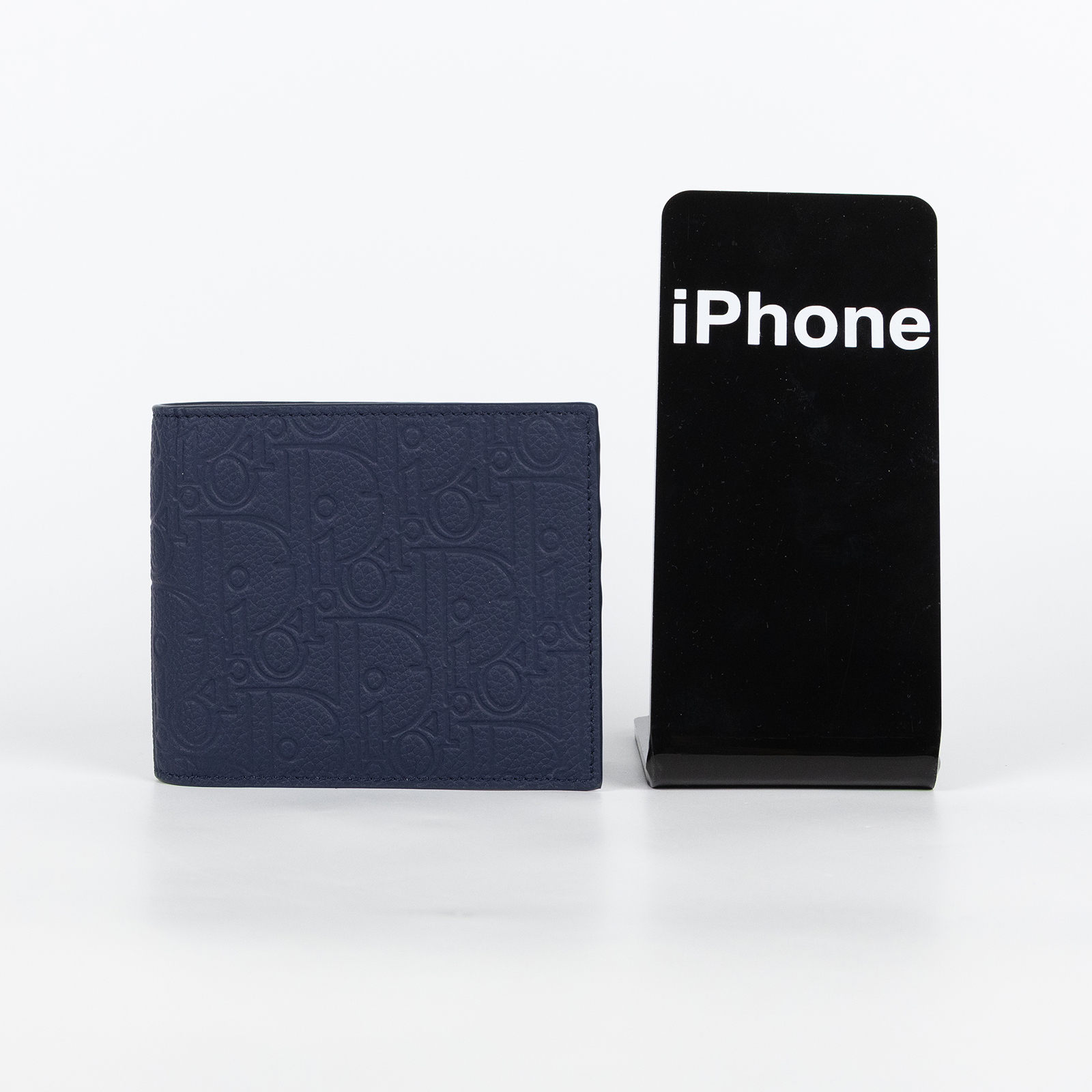 迪奧 CHRISTIAN DIOR 短夾 錢包 皮夾 2ESBH027GLF 藍緹花壓紋對開短夾 原廠盒子/防塵袋