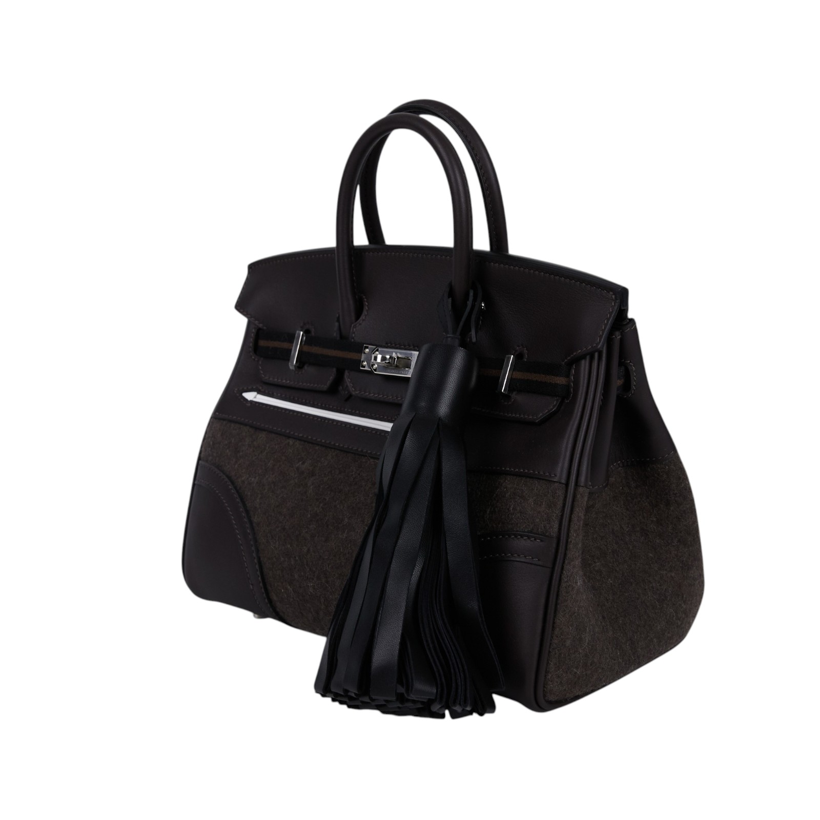 愛馬仕 Hermes Birkin Bag 柏金包 25 Go Team 銀色五金 烏木色 H084950CKAD RN1031  原廠盒子/防塵袋3/鎖組/流蘇/購買證明影本