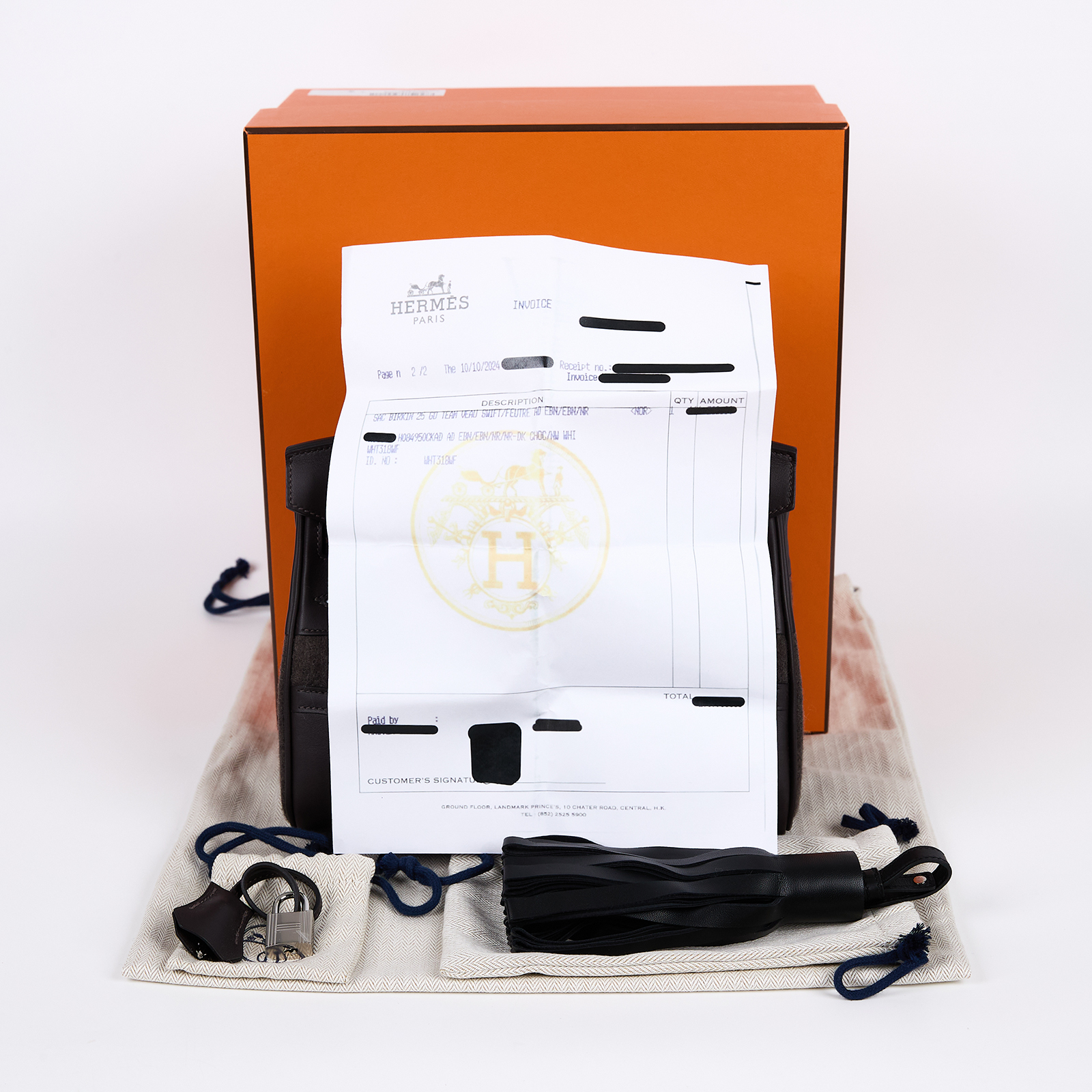愛馬仕 Hermes Birkin Bag 柏金包 25 Go Team 銀色五金 烏木色 H084950CKAD RN1031  原廠盒子/防塵袋3/鎖組/流蘇/購買證明影本