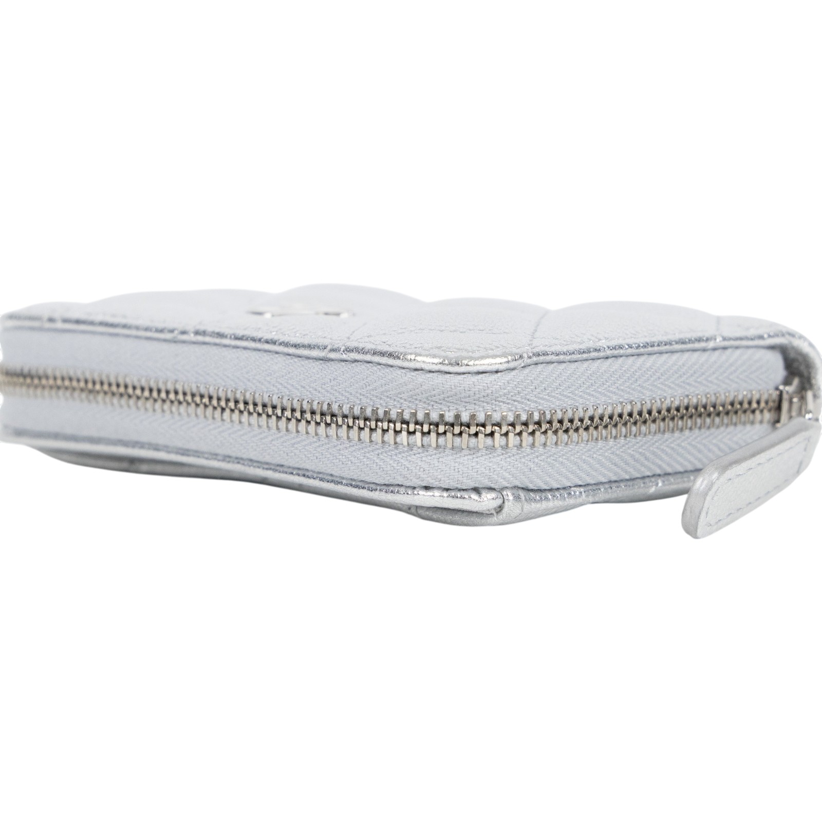 香奈兒 CHANEL 經典 拉鏈 零錢包 錢包 卡夾 AP0216 晶片款 銀荔枝拉鍊卡包 原廠盒子/防塵袋