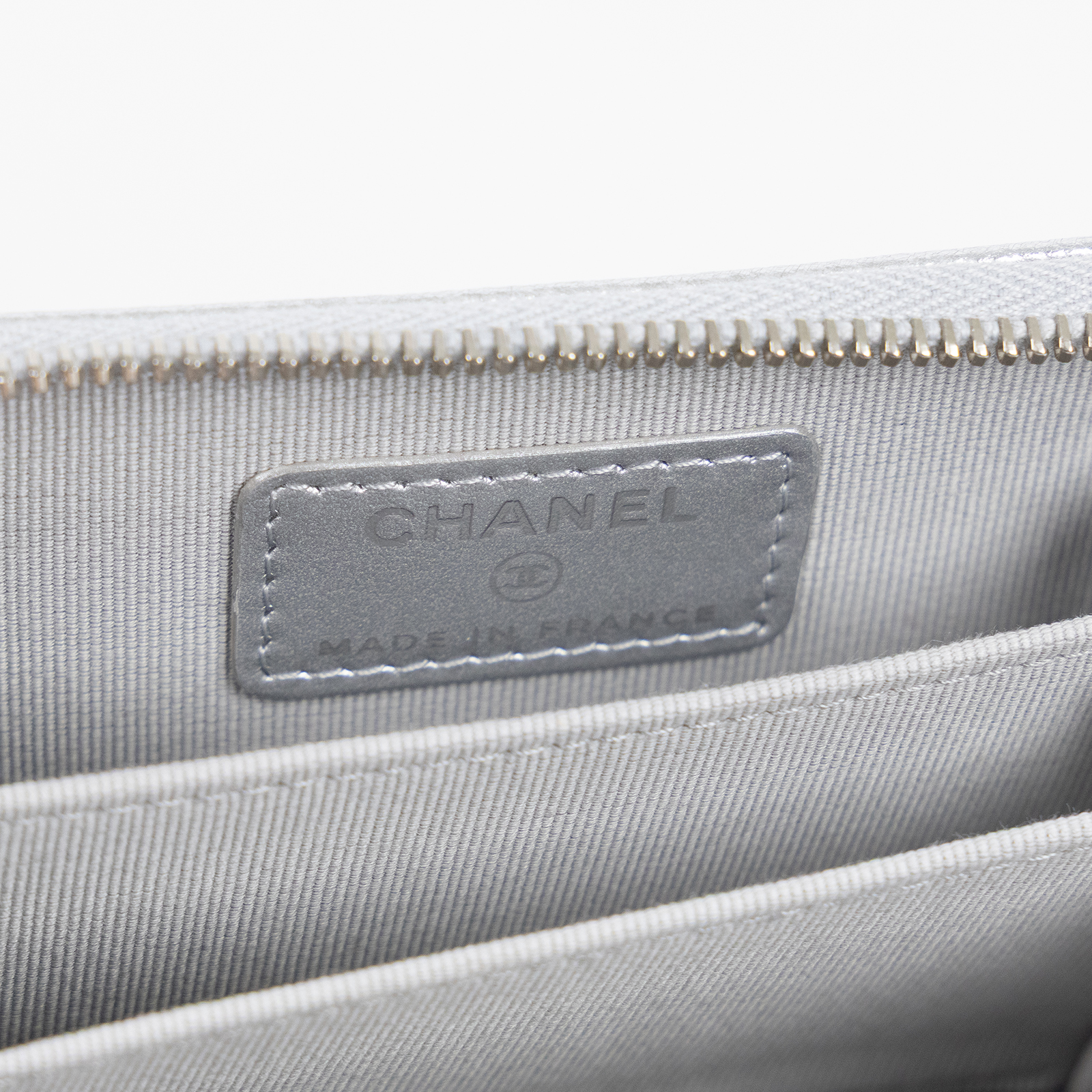 香奈兒 CHANEL 經典 拉鏈 零錢包 錢包 卡夾 AP0216 晶片款 銀荔枝拉鍊卡包 原廠盒子/防塵袋