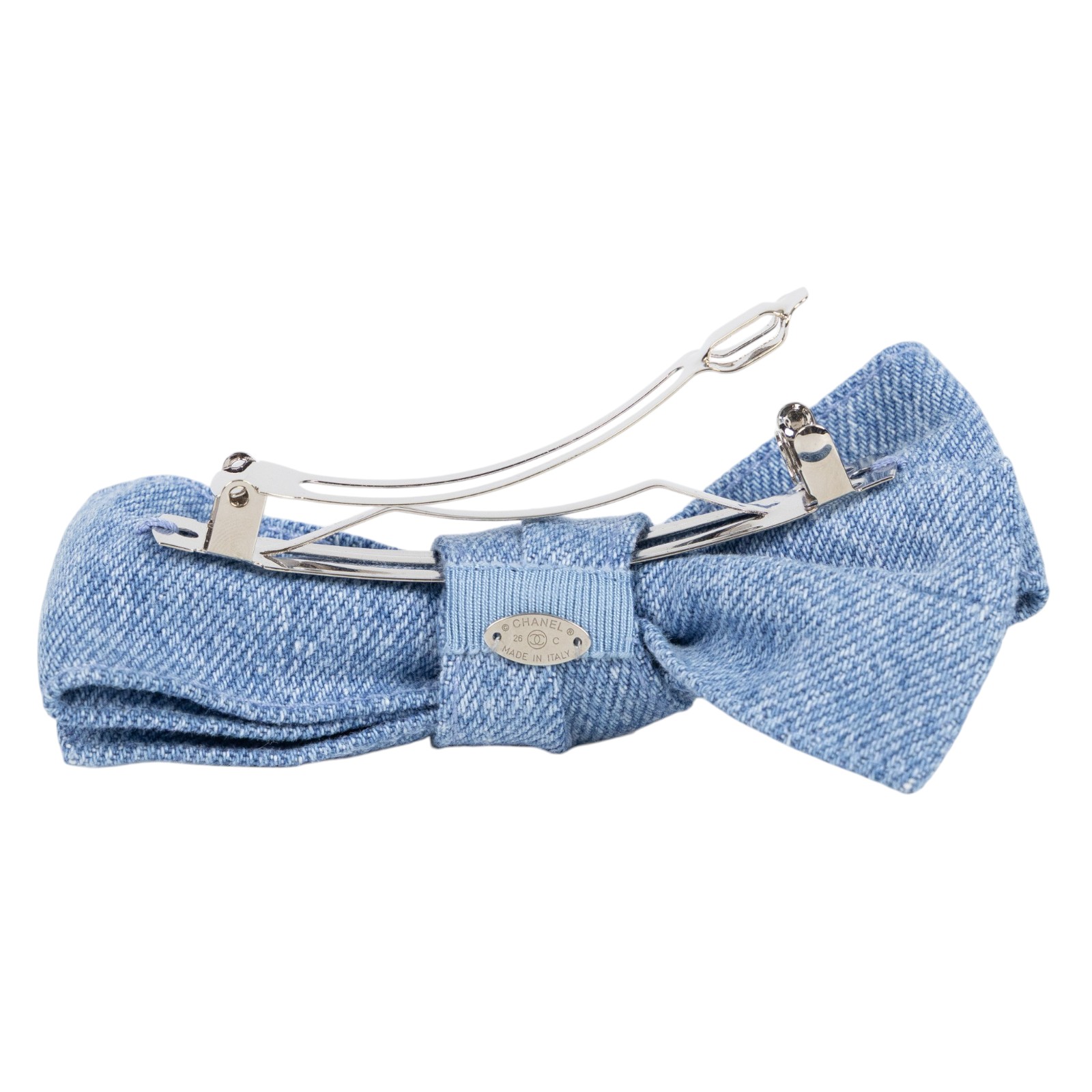 香奈兒 CHANEL 髮夾 AAB661 B23096 牛仔蝴蝶結髮夾 原廠盒子
