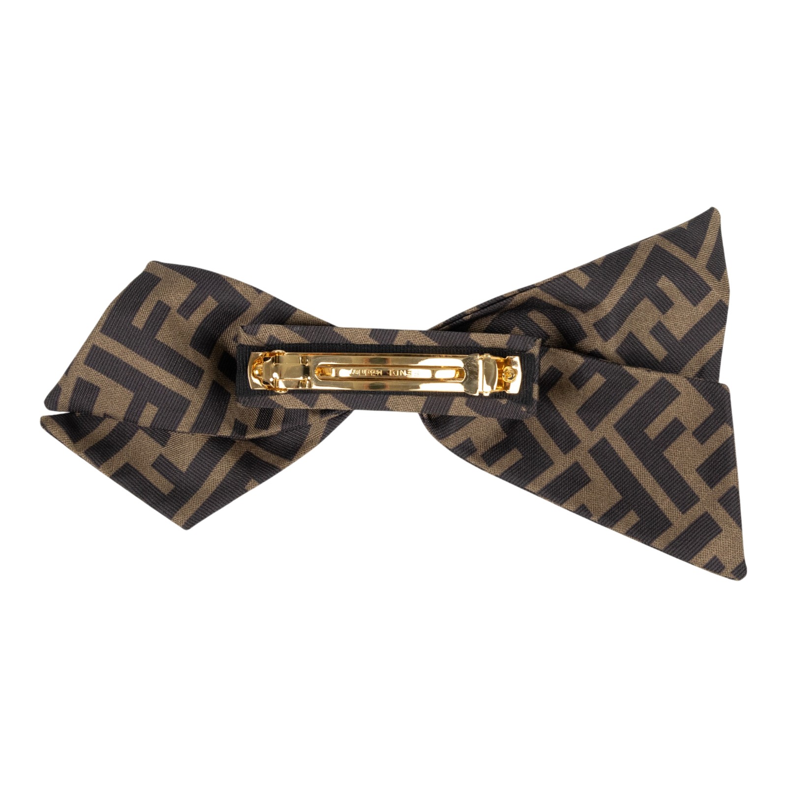 芬迪 FENDI FF Zucca 蝴蝶結髮夾  原花蝴蝶結髮夾 原廠盒子/防塵袋