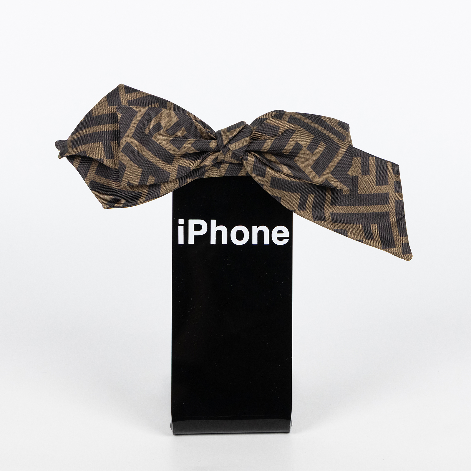 芬迪 FENDI FF Zucca 蝴蝶結髮夾  原花蝴蝶結髮夾 原廠盒子/防塵袋